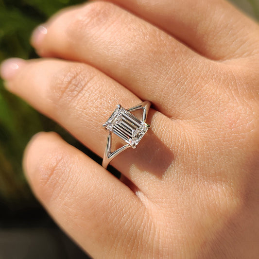 Cushion Hidden Halo Lab Grown Diamond Engagement Ring