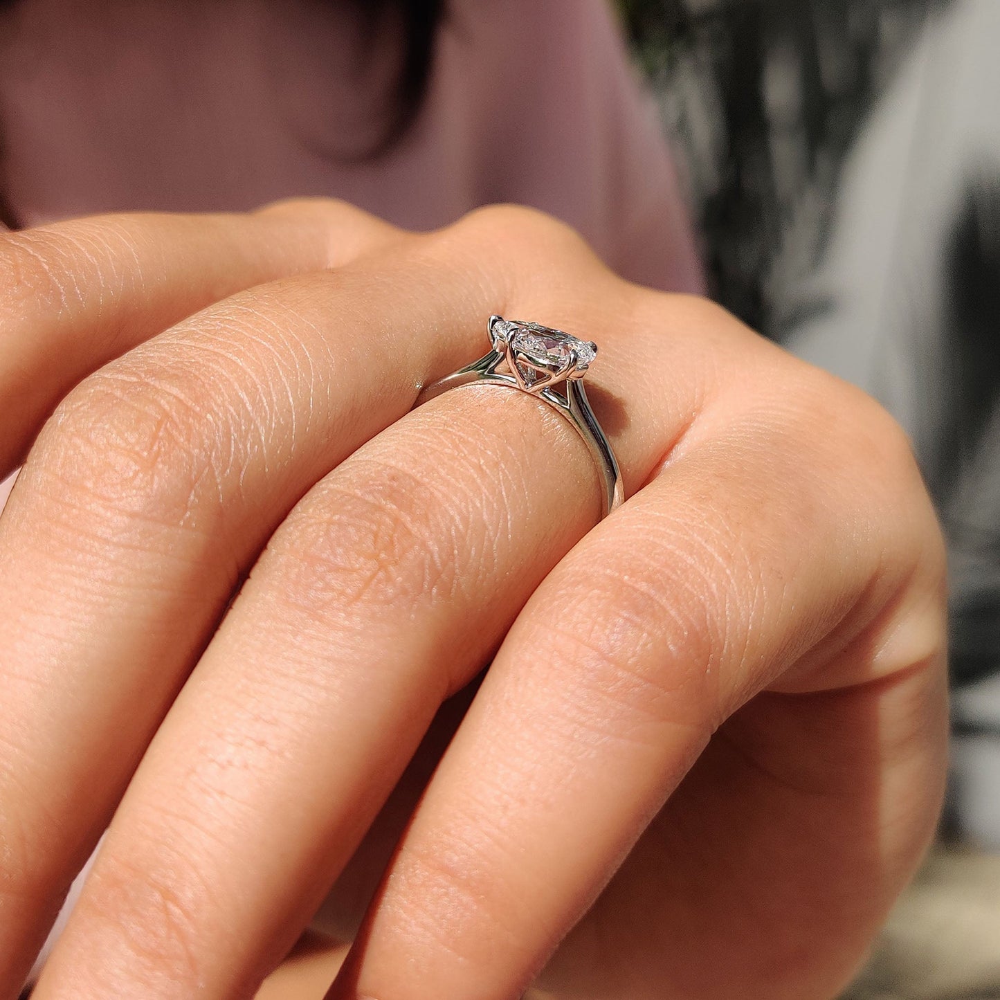 Cushion Hidden Halo Lab Grown Diamond Engagement Ring
