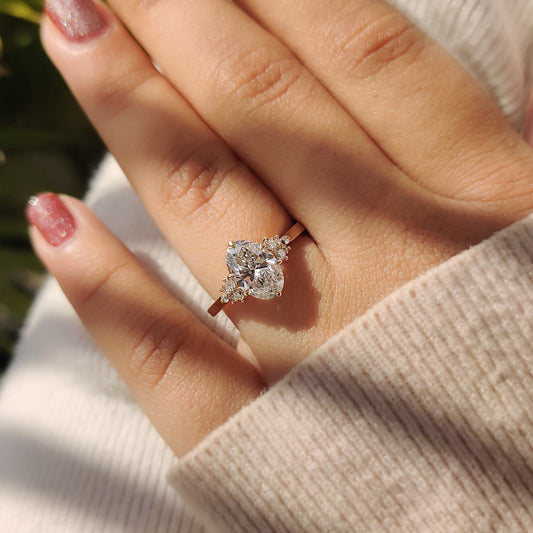 Cushion Hidden Halo Lab Grown Diamond Engagement Ring
