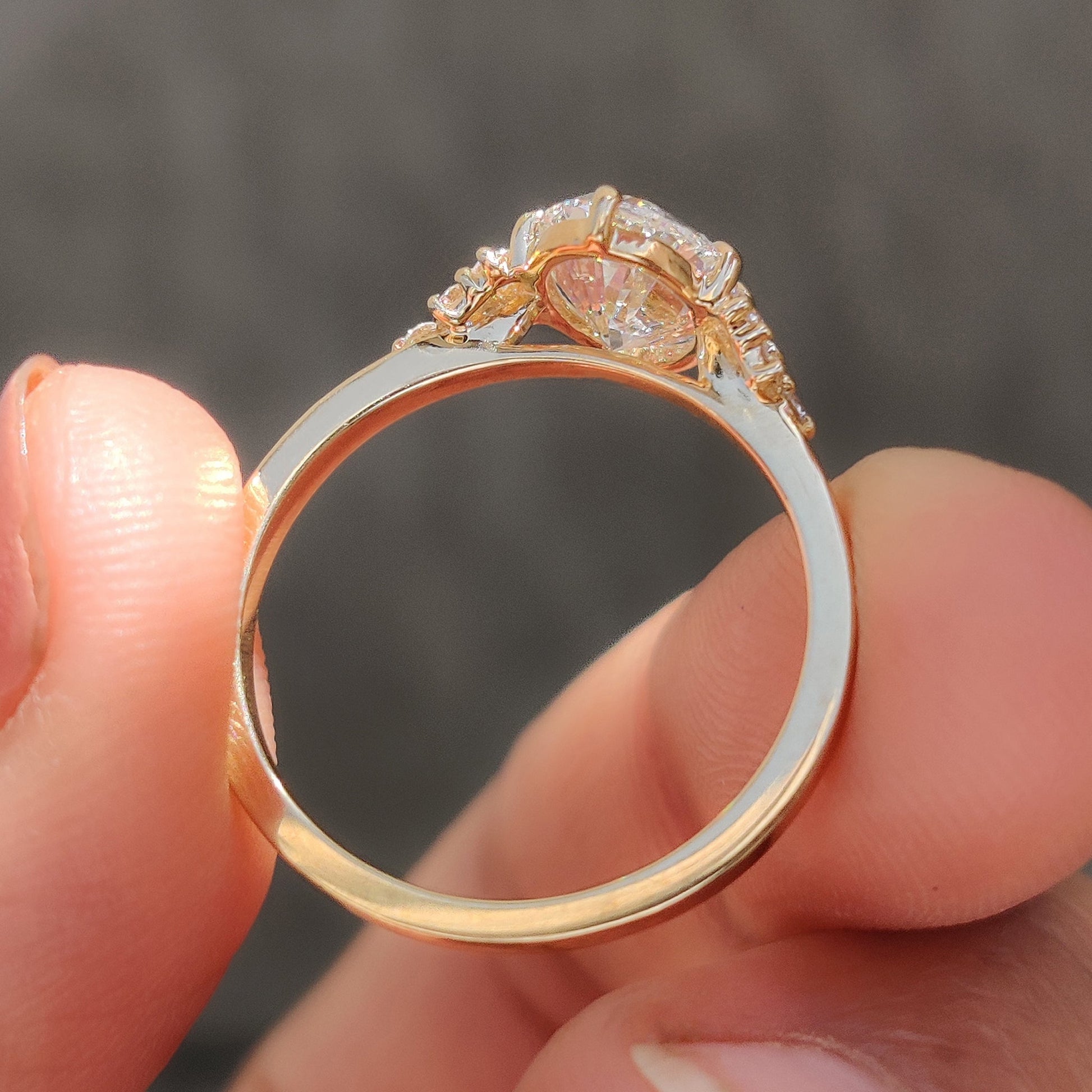 Cushion Hidden Halo Lab Grown Diamond Engagement Ring