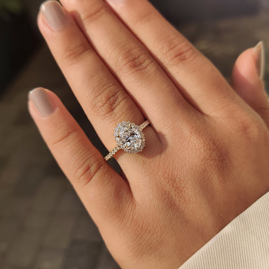 Cushion Hidden Halo Lab Grown Diamond Engagement Ring