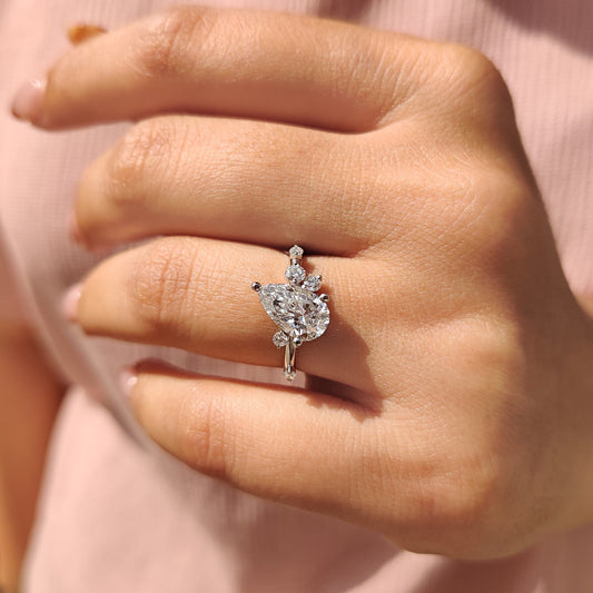 Cushion Hidden Halo Lab Grown Diamond Engagement Ring