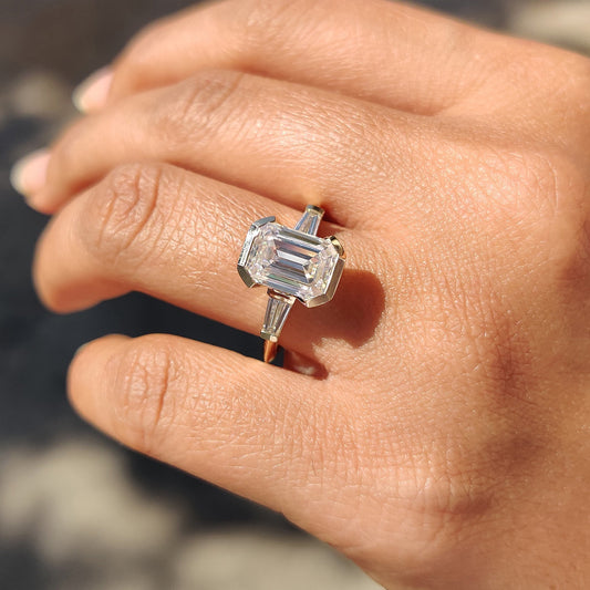 Cushion Hidden Halo Lab Grown Diamond Engagement Ring