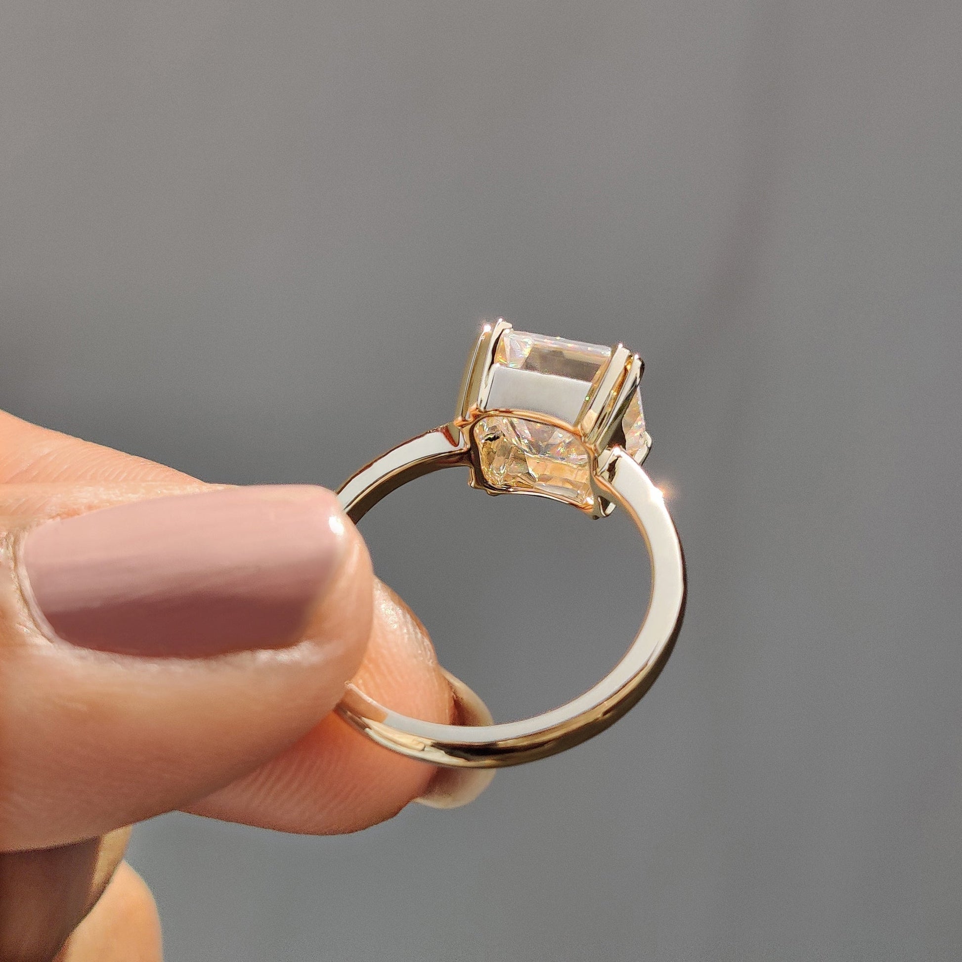 Cushion Hidden Halo Lab Grown Diamond Engagement Ring