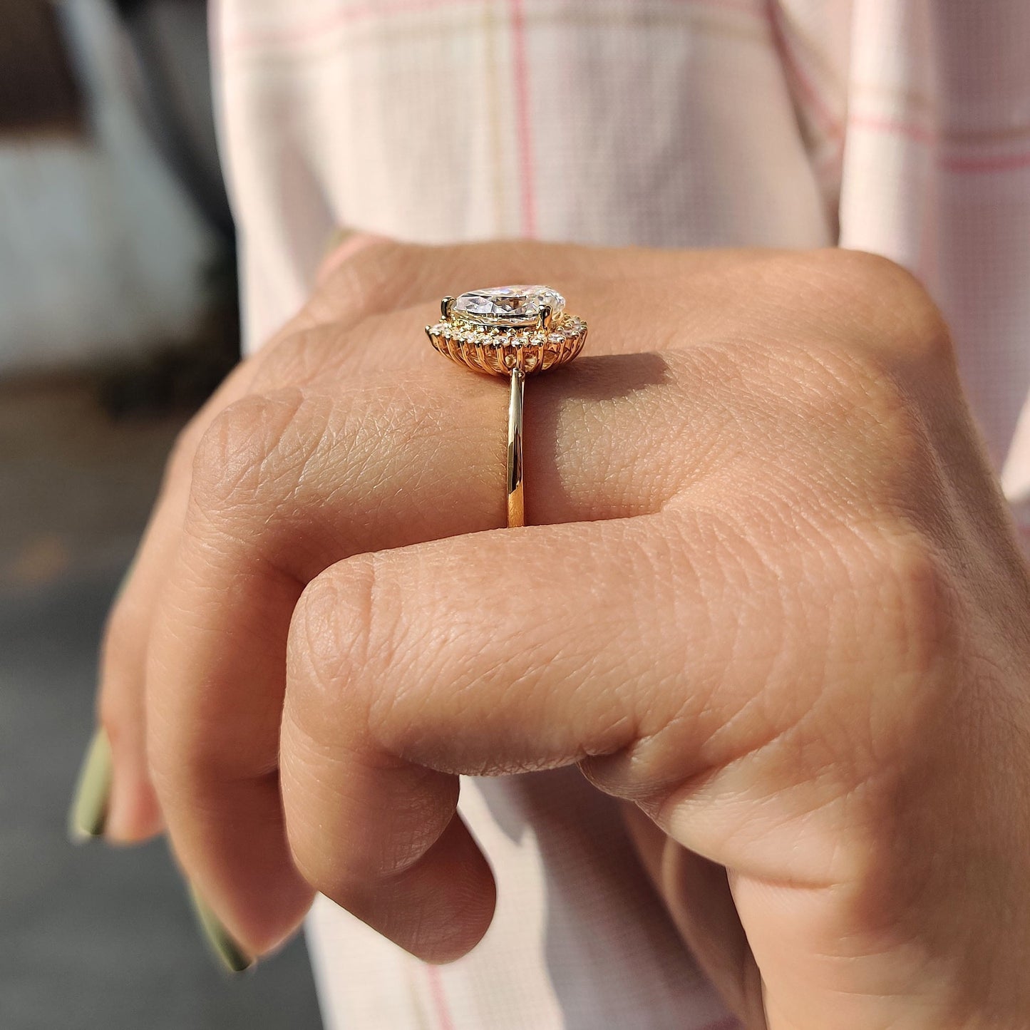 Cushion Hidden Halo Lab Grown Diamond Engagement Ring