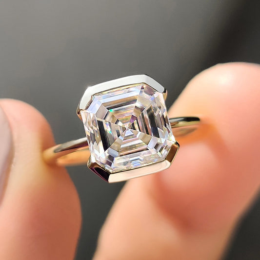 Cushion Hidden Halo Lab Grown Diamond Engagement Ring
