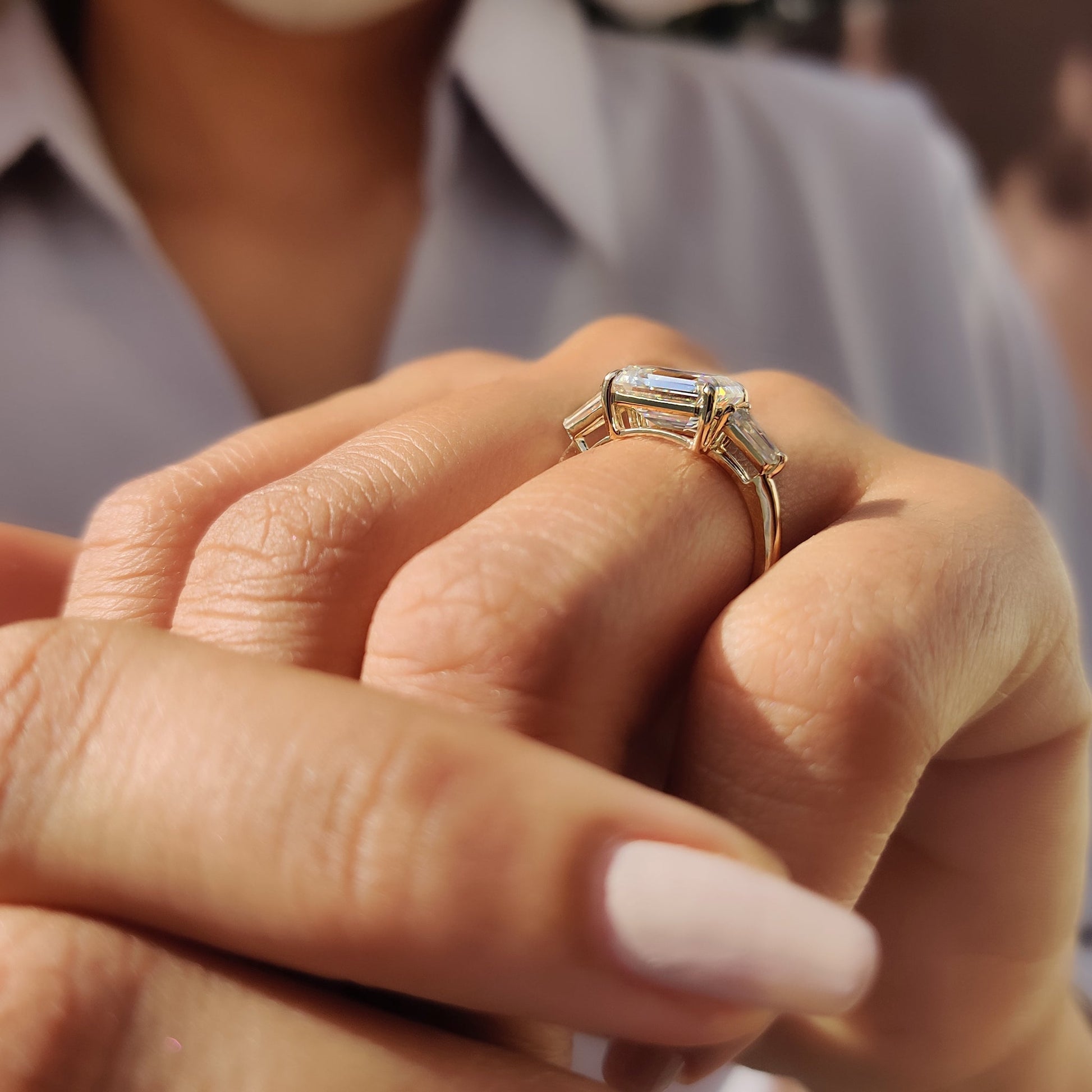 Cushion Hidden Halo Lab Grown Diamond Engagement Ring