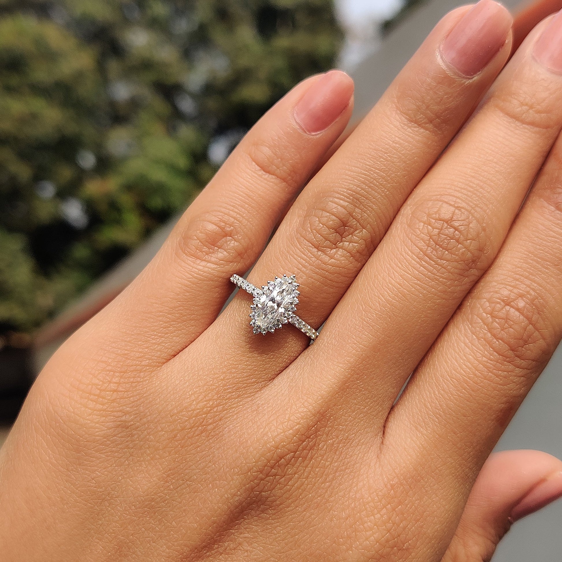Cushion Hidden Halo Lab Grown Diamond Engagement Ring