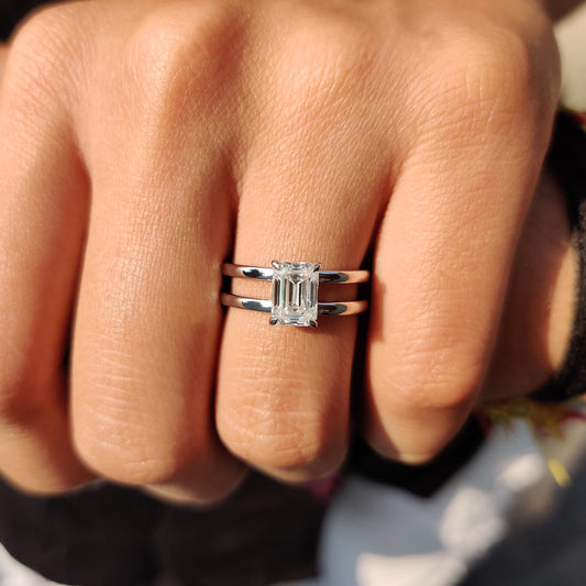 Cushion Hidden Halo Lab Grown Diamond Engagement Ring