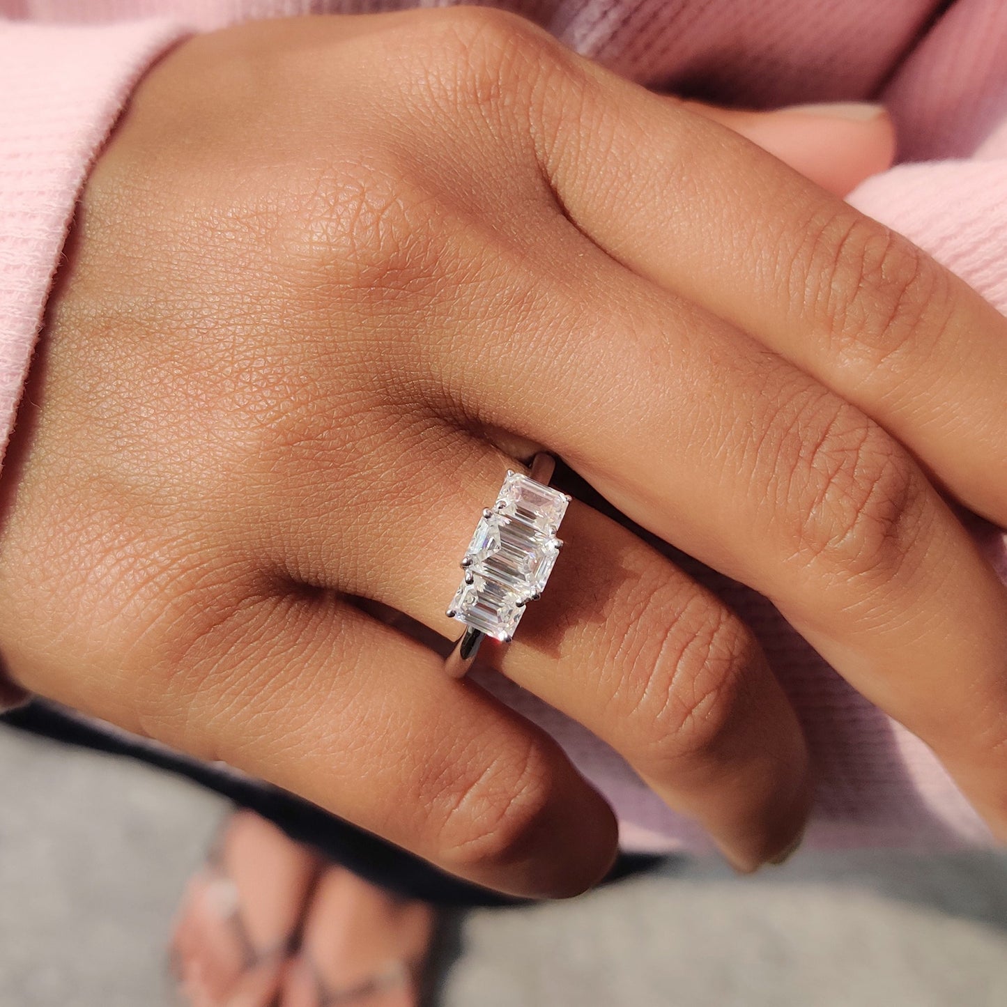 Cushion Hidden Halo Lab Grown Diamond Engagement Ring
