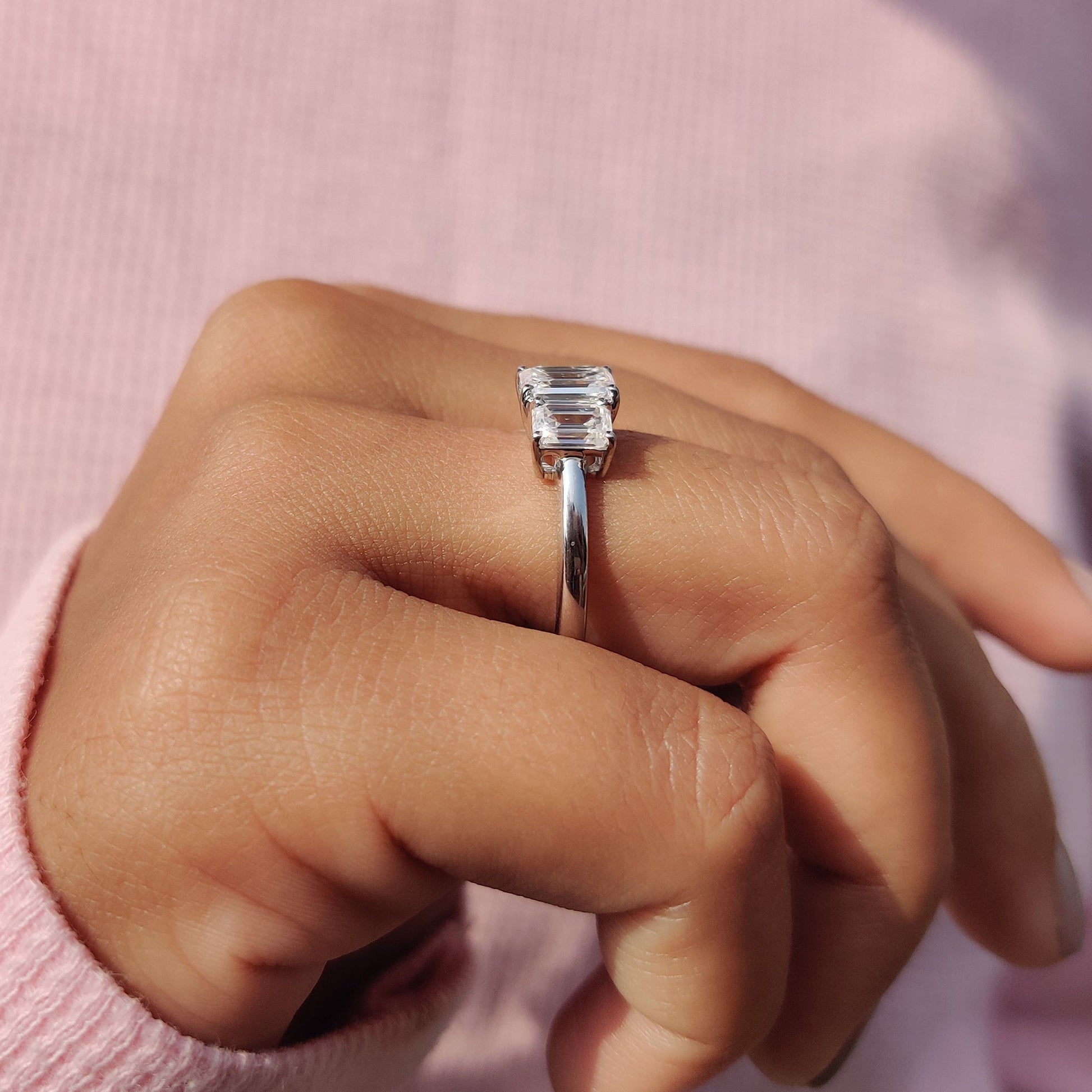 Cushion Hidden Halo Lab Grown Diamond Engagement Ring