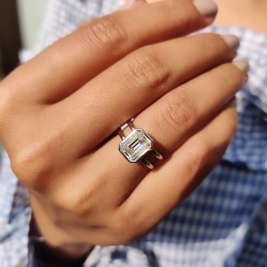 Cushion Hidden Halo Lab Grown Diamond Engagement Ring