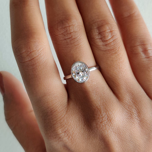 Cushion Hidden Halo Lab Grown Diamond Engagement Ring
