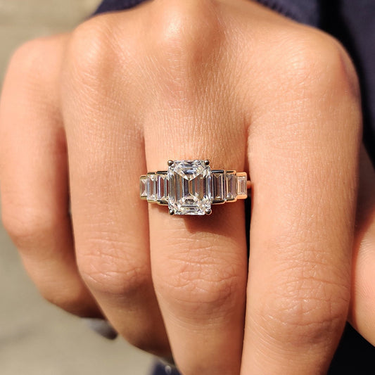 Cushion Hidden Halo Lab Grown Diamond Engagement Ring