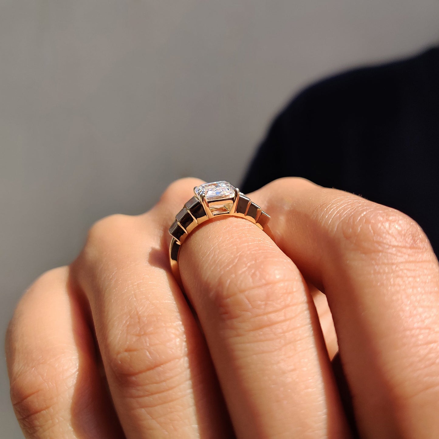 Cushion Hidden Halo Lab Grown Diamond Engagement Ring