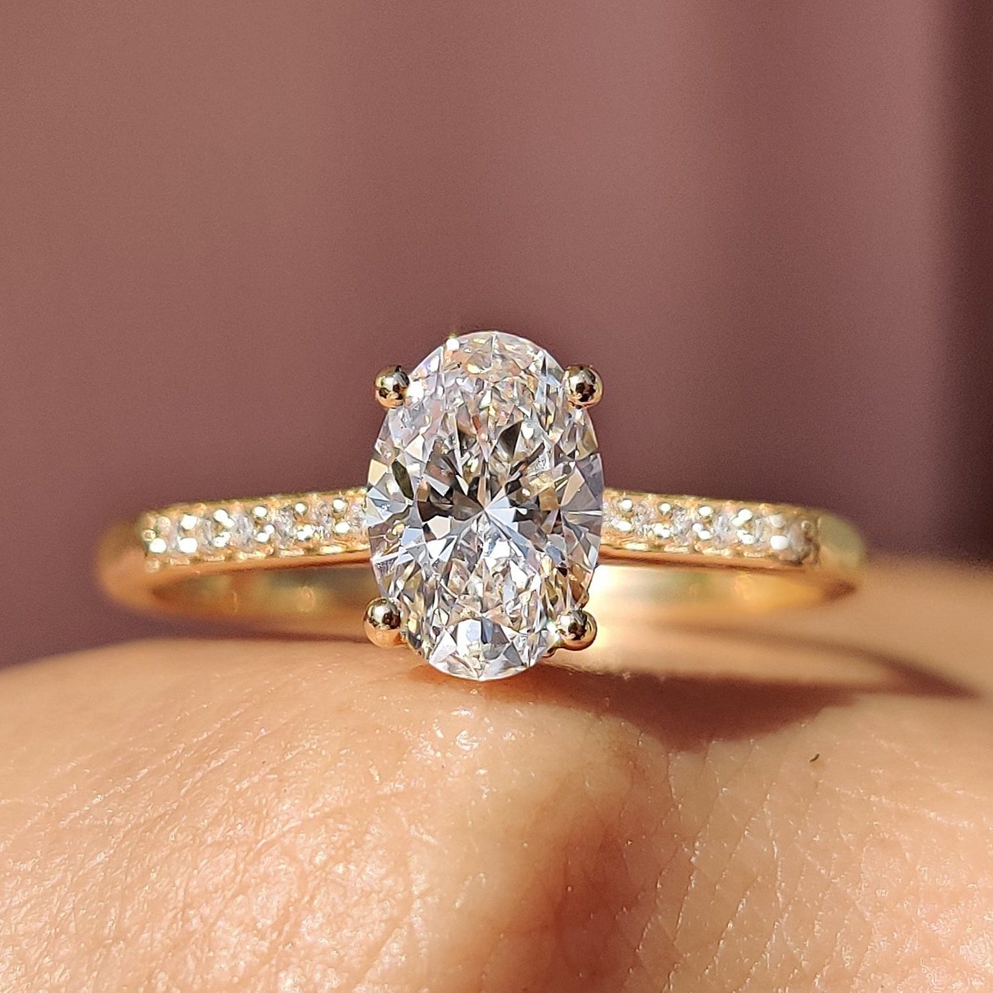 Cushion Hidden Halo Lab Grown Diamond Engagement Ring