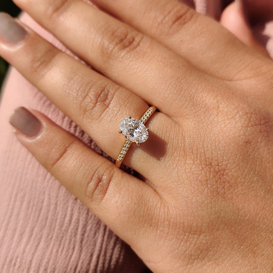 Cushion Hidden Halo Lab Grown Diamond Engagement Ring