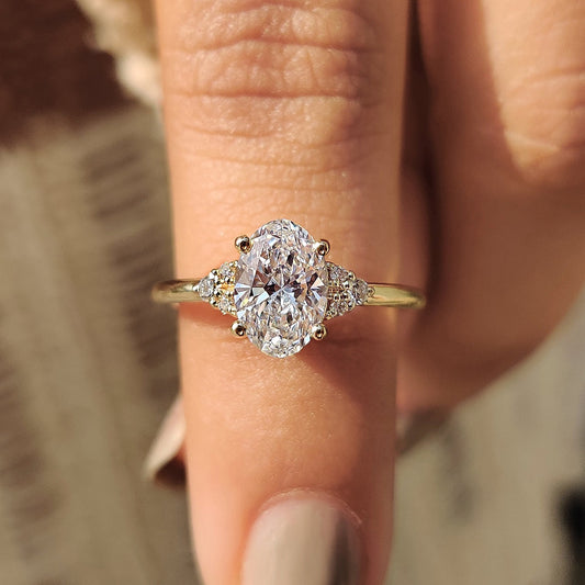Cushion Hidden Halo Lab Grown Diamond Engagement Ring