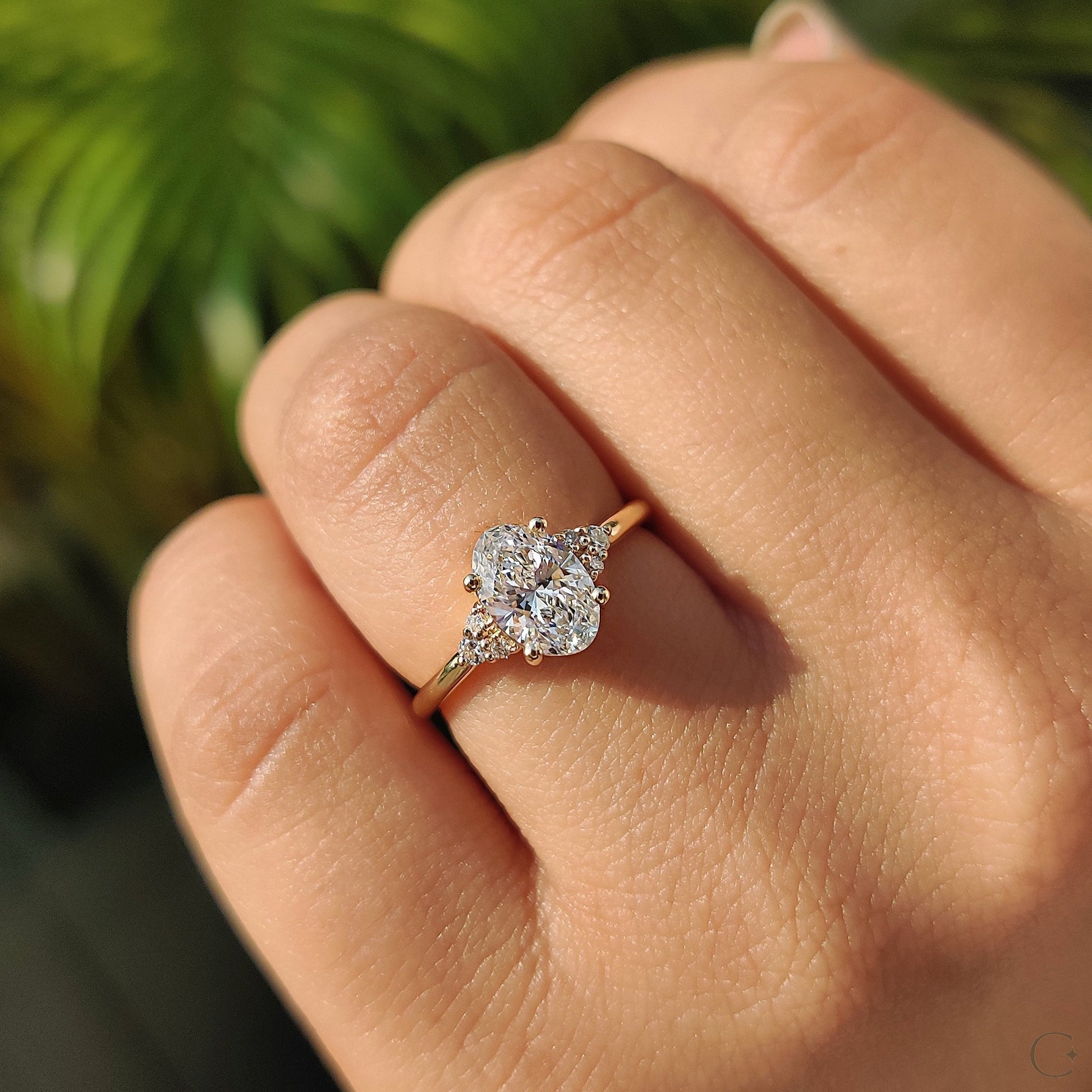 Cushion Hidden Halo Lab Grown Diamond Engagement Ring