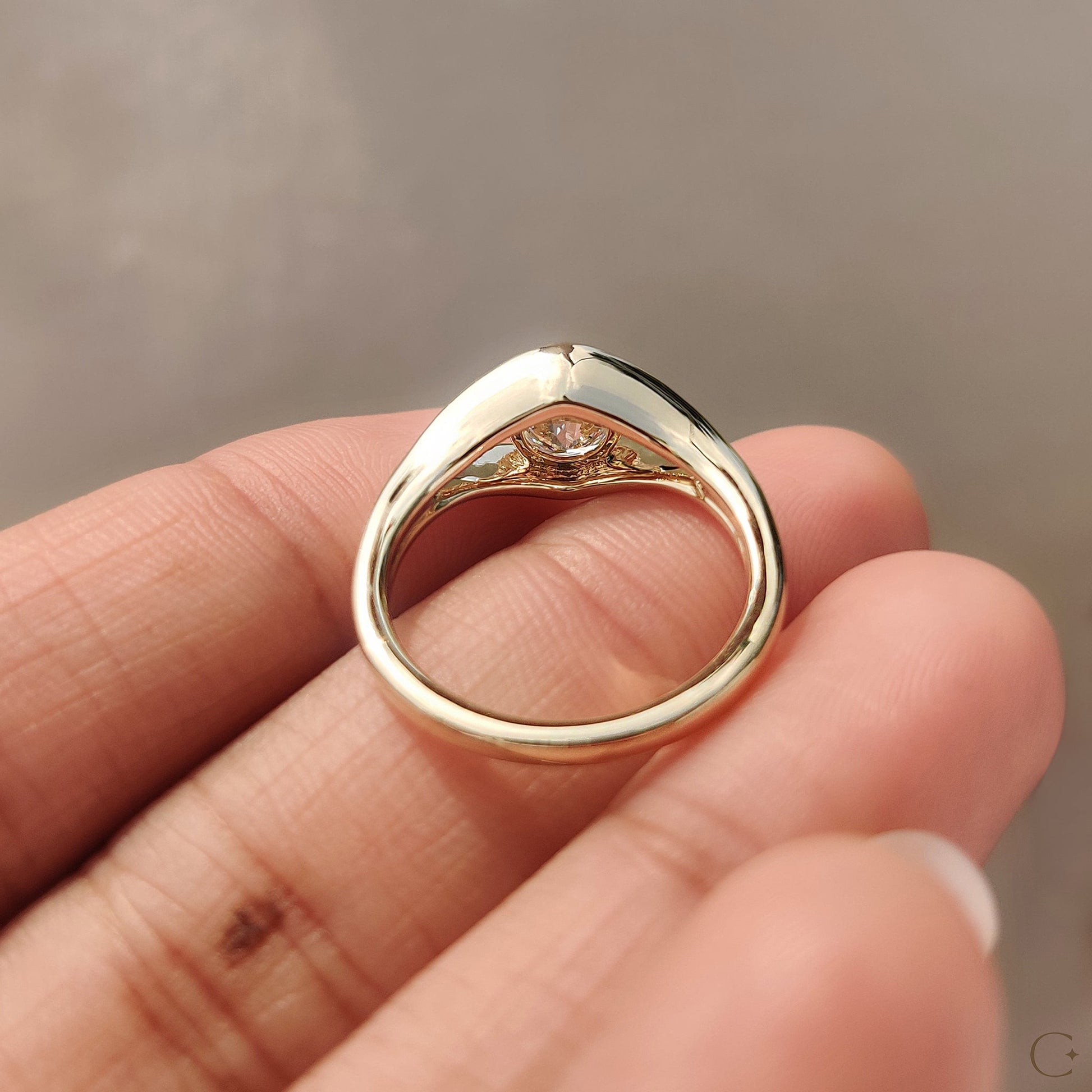 Cushion Hidden Halo Lab Grown Diamond Engagement Ring