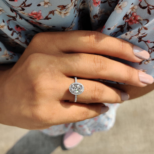 Cushion Hidden Halo Lab Grown Diamond Engagement Ring