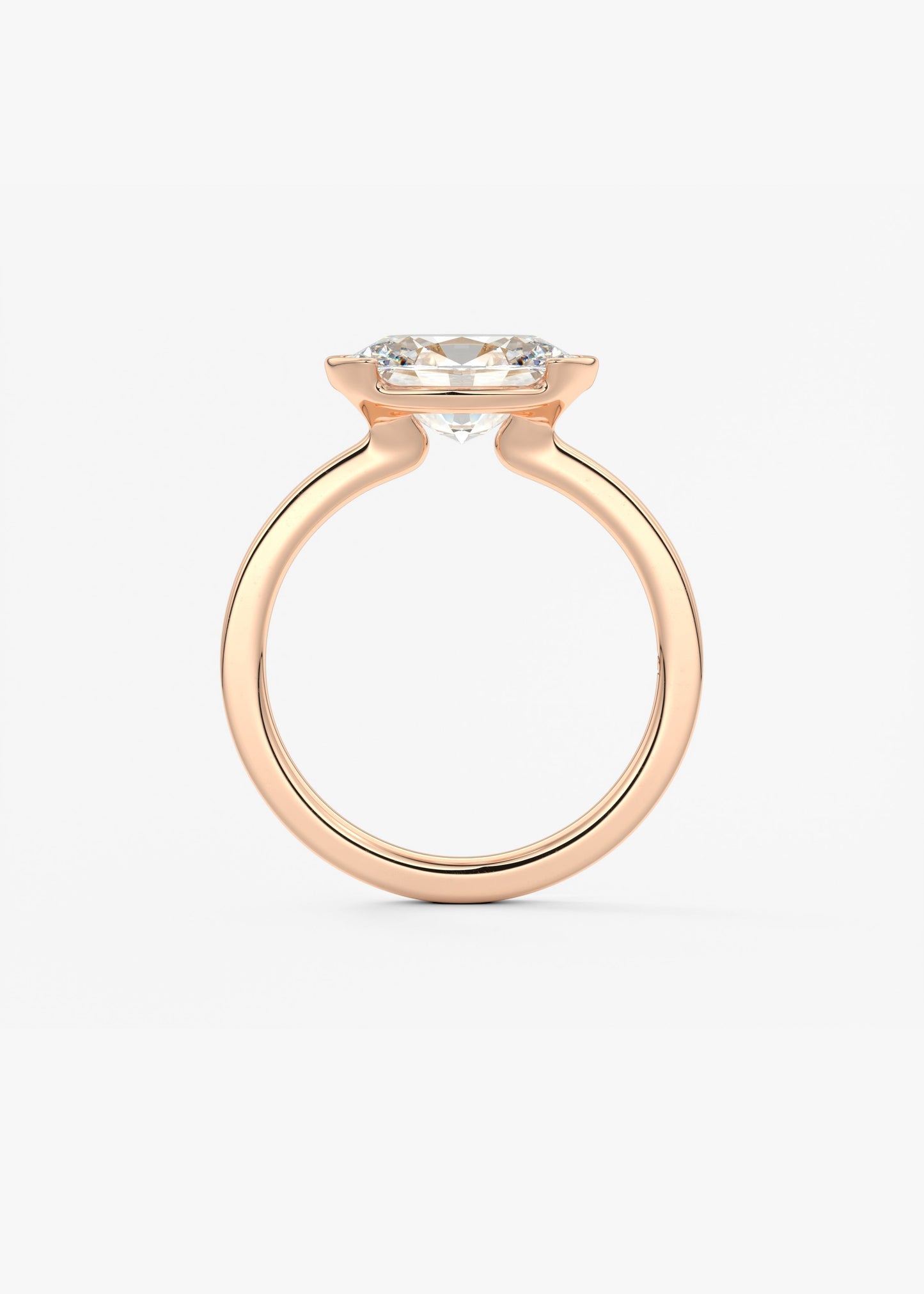 Oval Solitaire With Raised Basket Gallery Lab Grown Diamond Engagement Ring