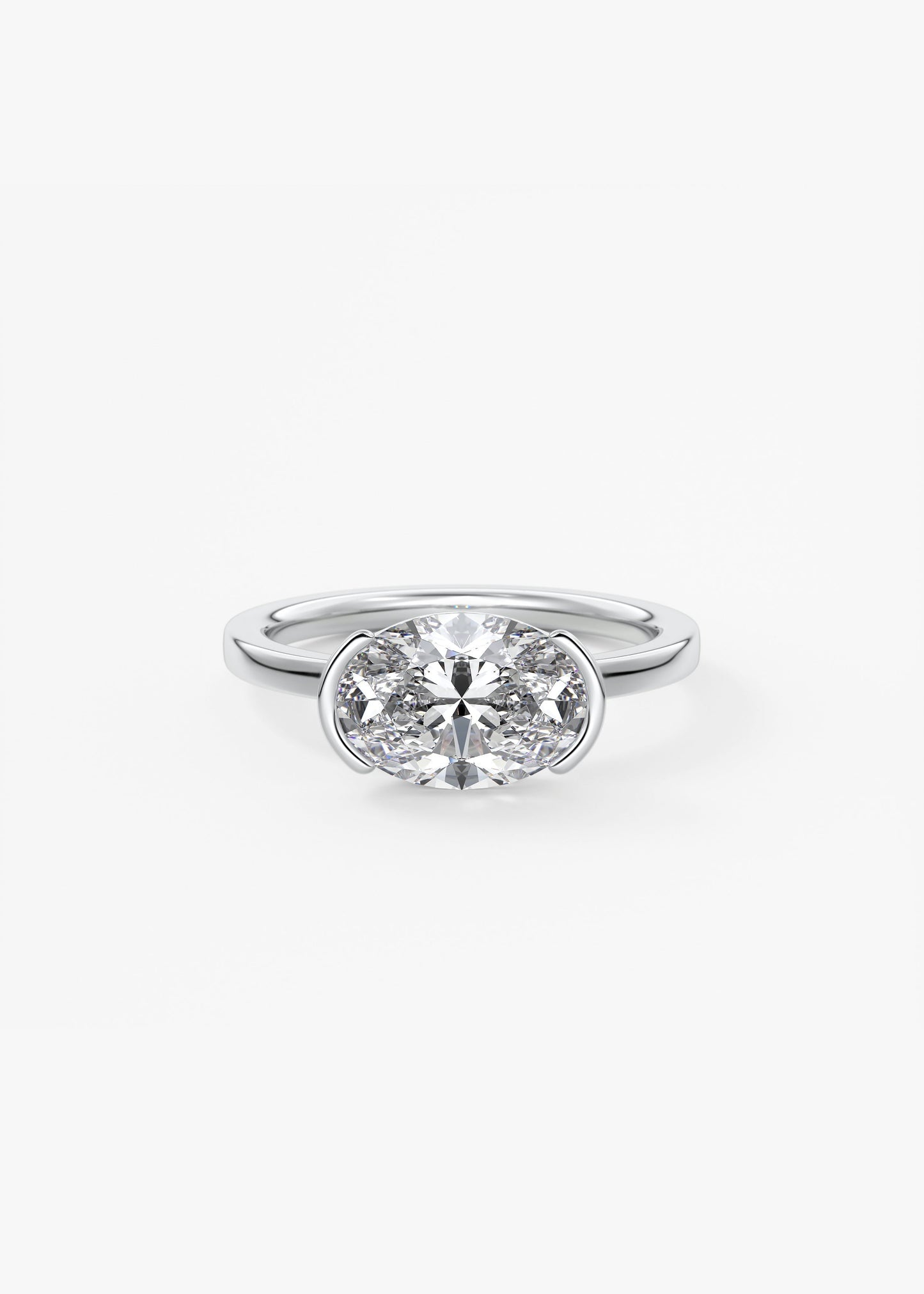 Oval Solitaire With Raised Basket Gallery Lab Grown Diamond Engagement Ring
