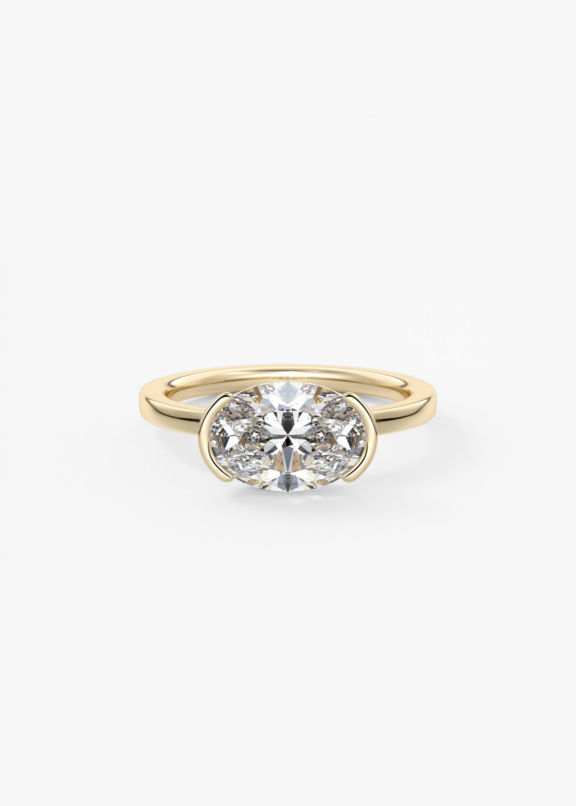 Oval Solitaire With Raised Basket Gallery Lab Grown Diamond Engagement Ring