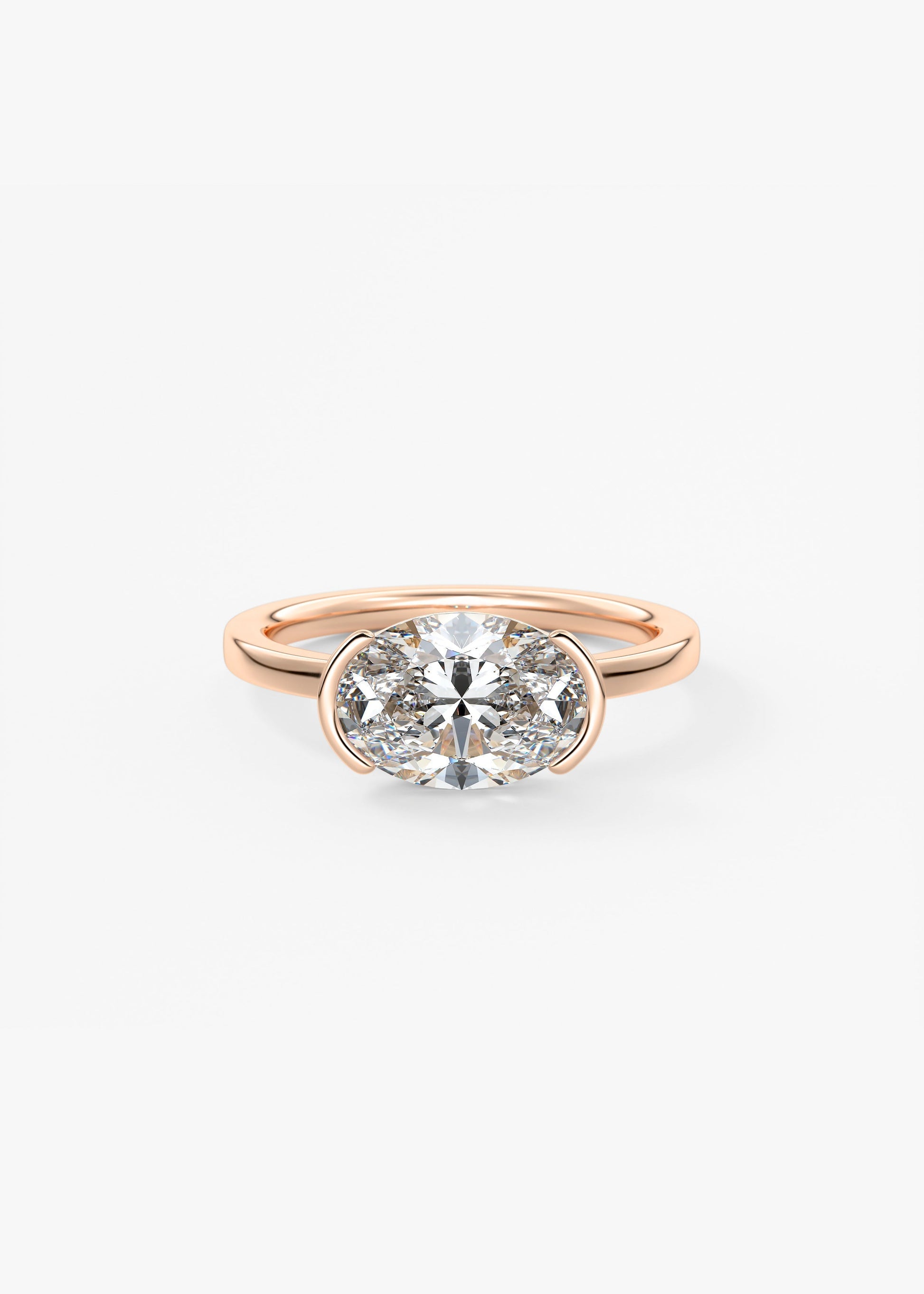 Oval Solitaire With Raised Basket Gallery Lab Grown Diamond Engagement Ring