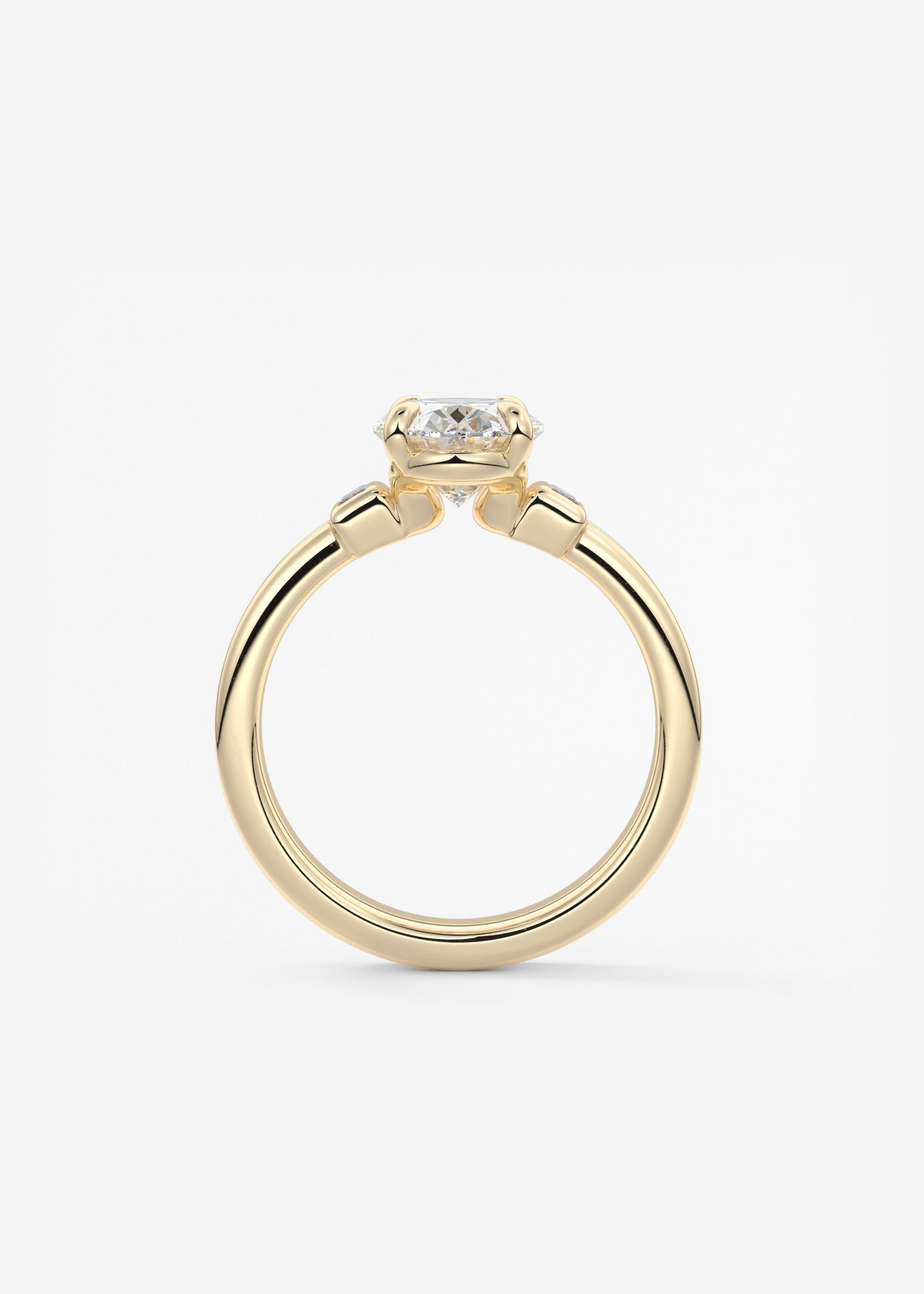Oval Solitaire With Raised Basket Gallery Lab Grown Diamond Engagement Ring