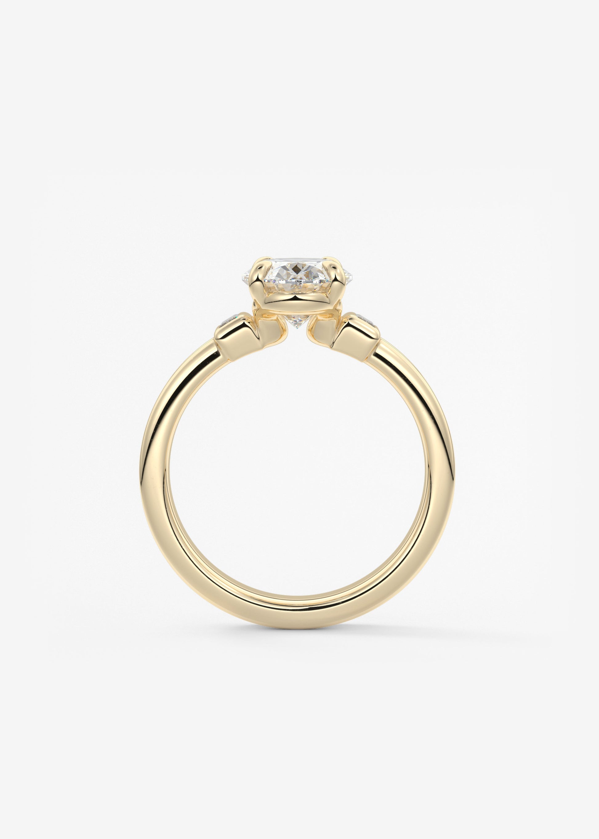 Oval Solitaire With Raised Basket Gallery Lab Grown Diamond Engagement Ring