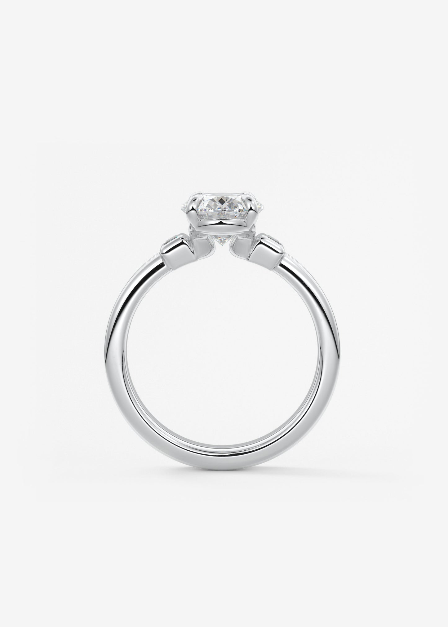 Oval Solitaire With Raised Basket Gallery Lab Grown Diamond Engagement Ring