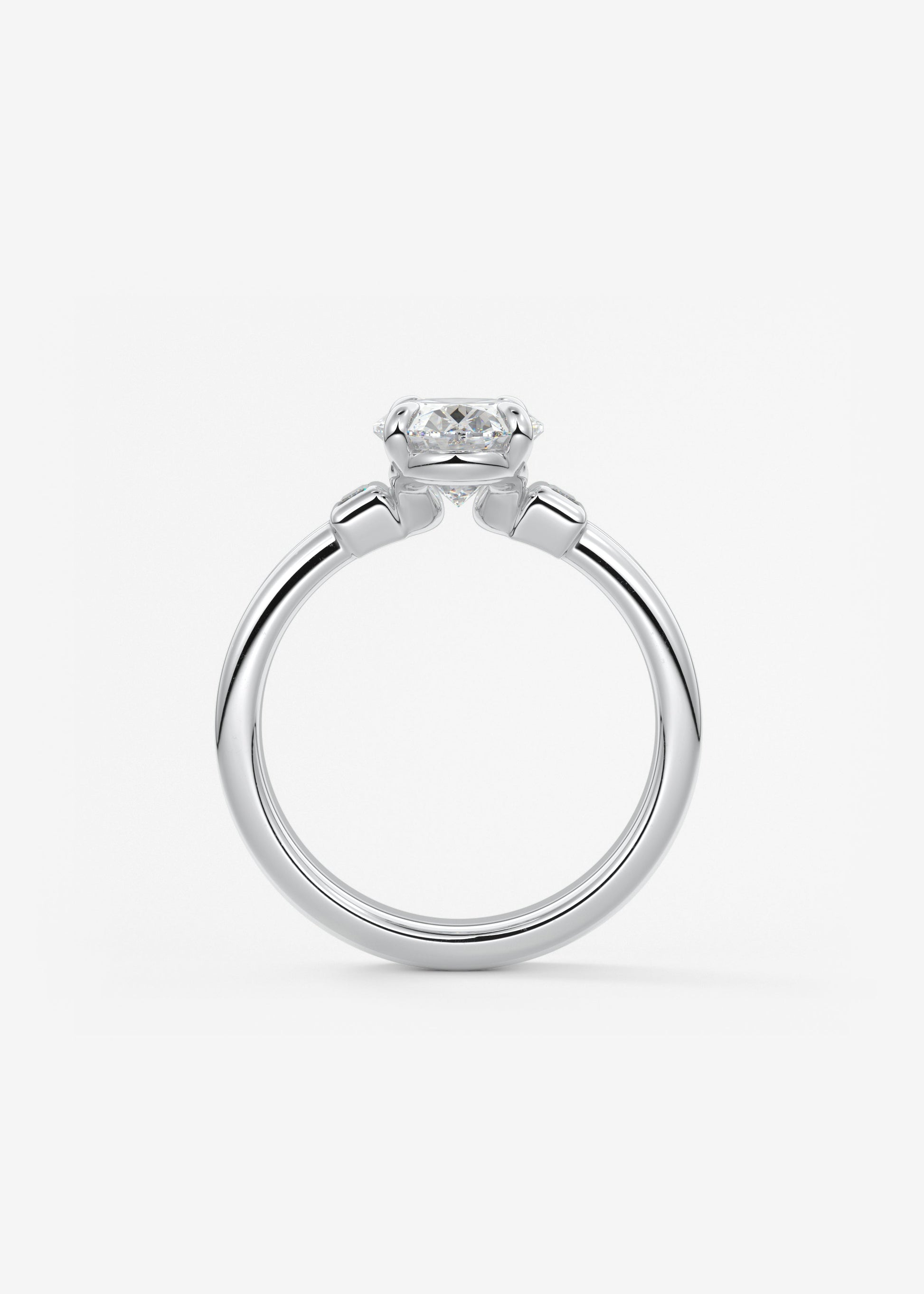 Oval Solitaire With Raised Basket Gallery Lab Grown Diamond Engagement Ring