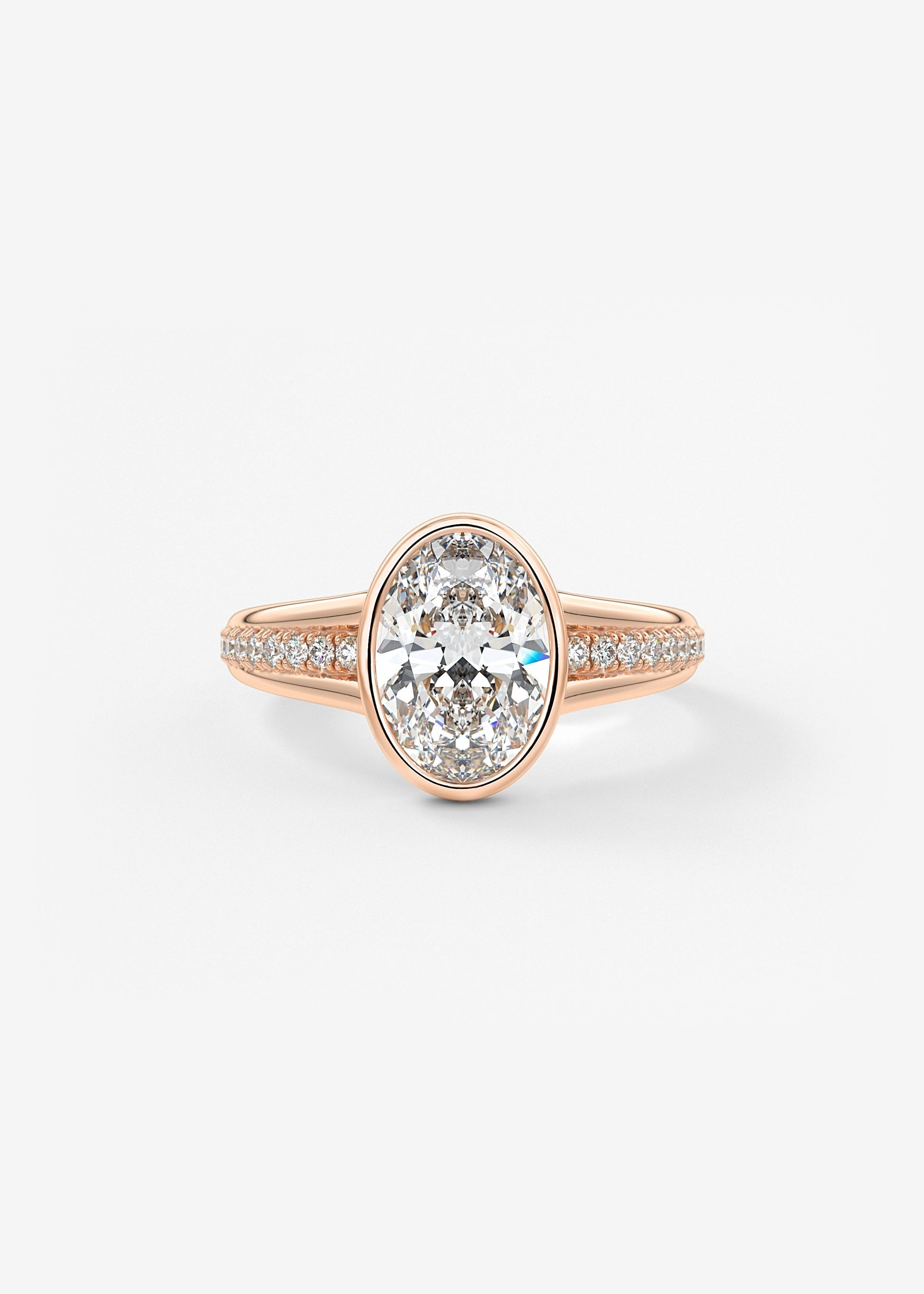 Oval Solitaire With Raised Basket Gallery Lab Grown Diamond Engagement Ring