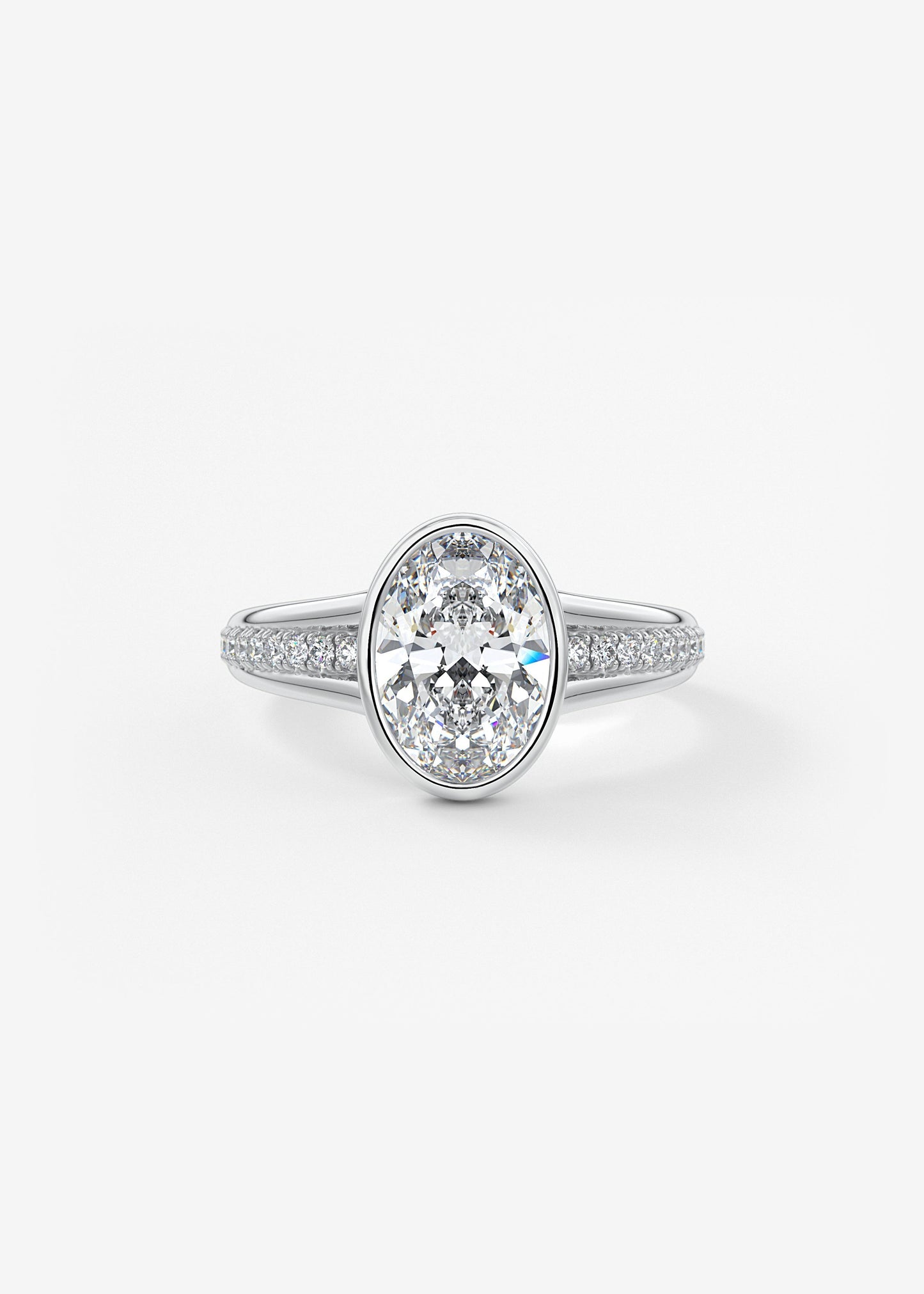 Oval Solitaire With Raised Basket Gallery Lab Grown Diamond Engagement Ring