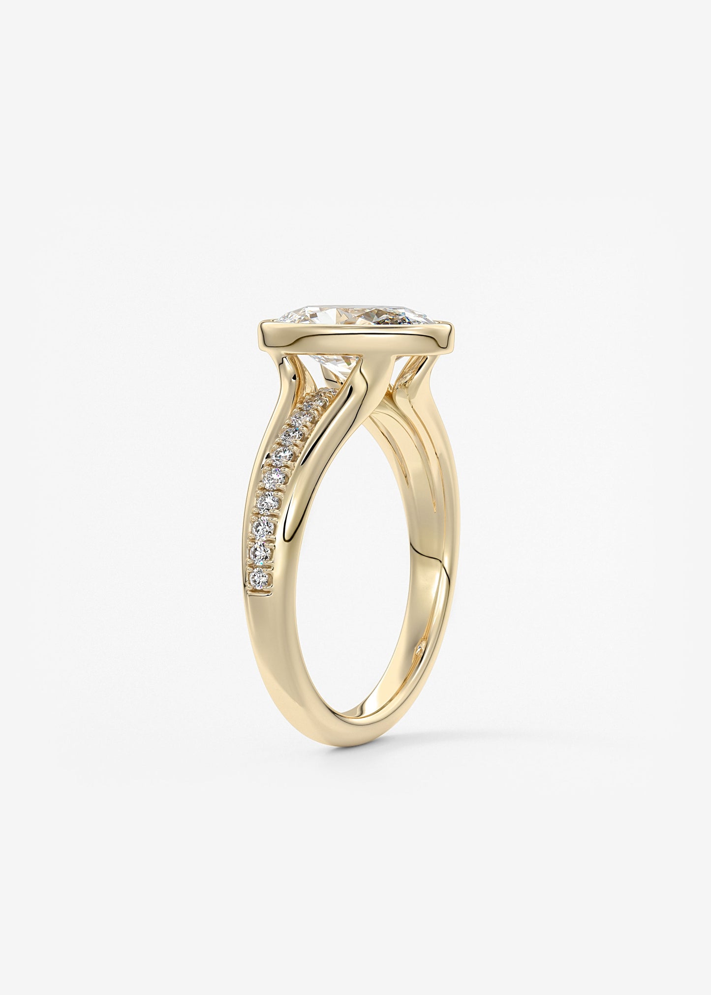 Oval Solitaire With Raised Basket Gallery Lab Grown Diamond Engagement Ring
