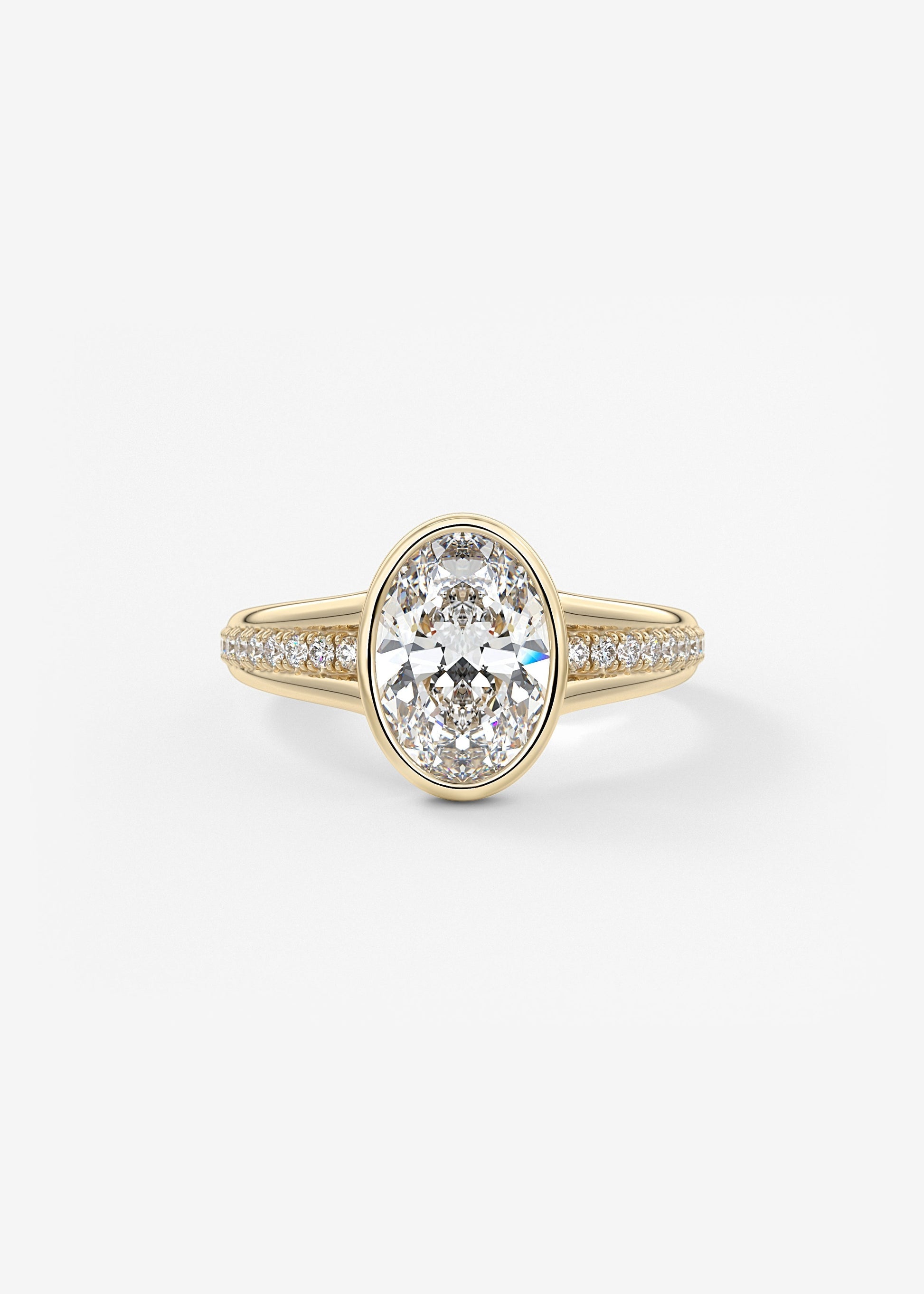 Oval Solitaire With Raised Basket Gallery Lab Grown Diamond Engagement Ring