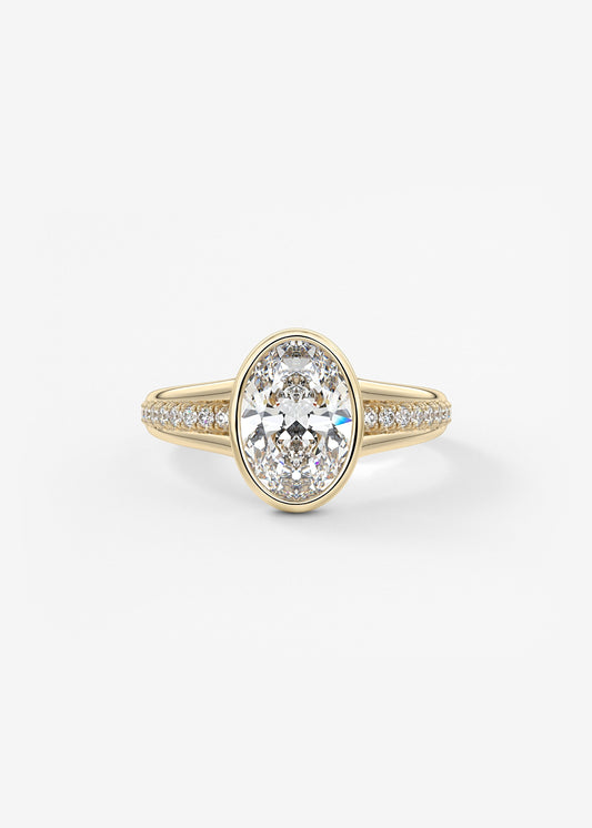 Oval Solitaire With Raised Basket Gallery Lab Grown Diamond Engagement Ring