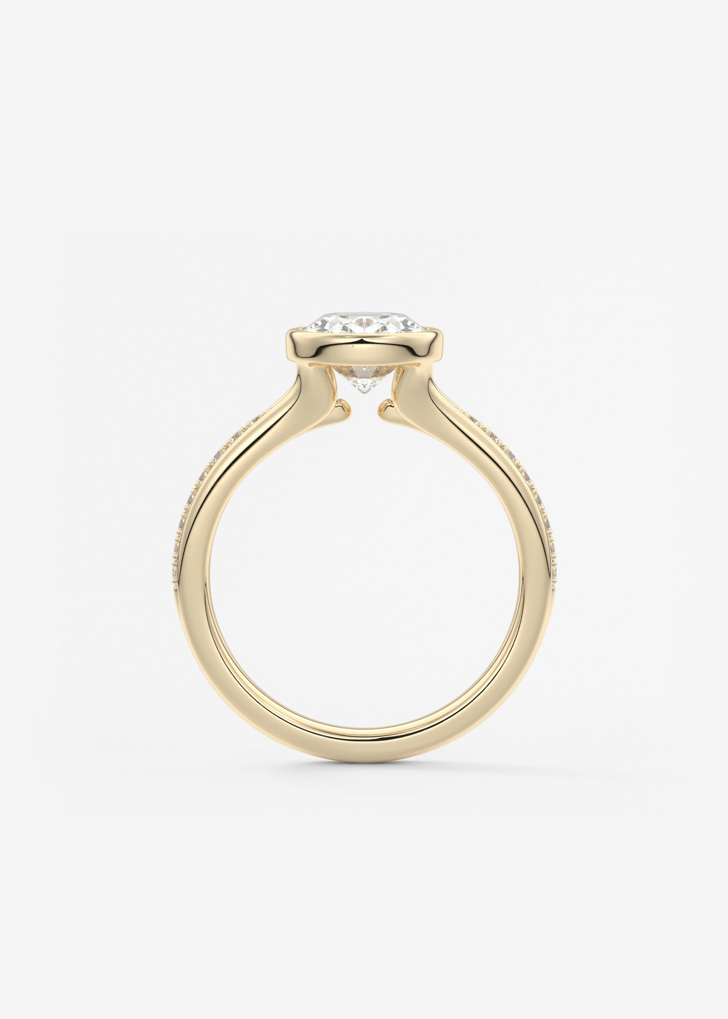 Oval Solitaire With Raised Basket Gallery Lab Grown Diamond Engagement Ring