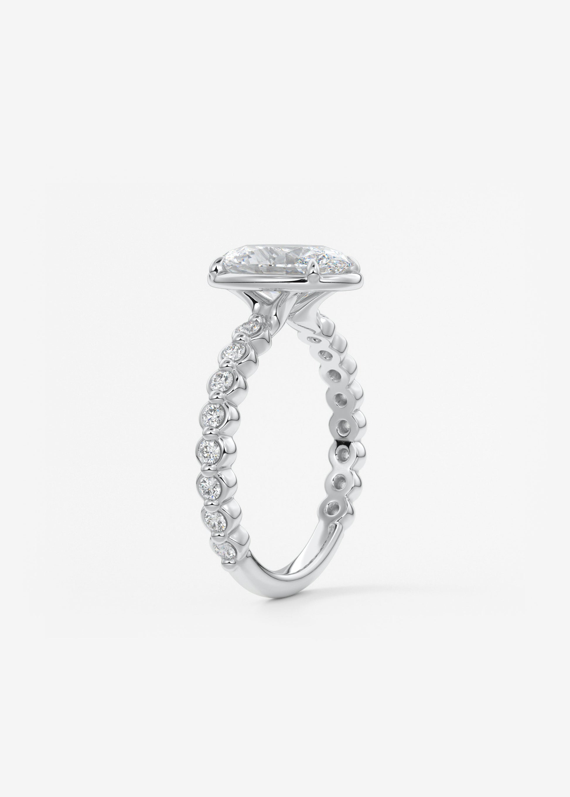 Oval Solitaire With Raised Basket Gallery Lab Grown Diamond Engagement Ring