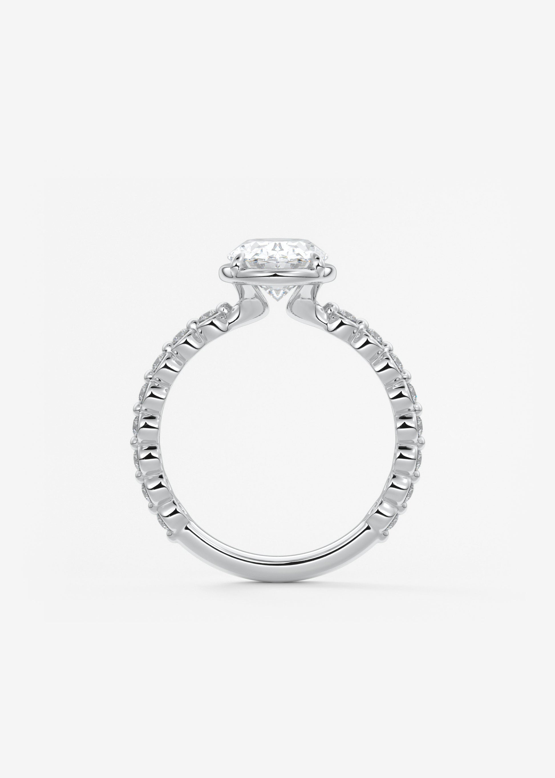 Oval Solitaire With Raised Basket Gallery Lab Grown Diamond Engagement Ring