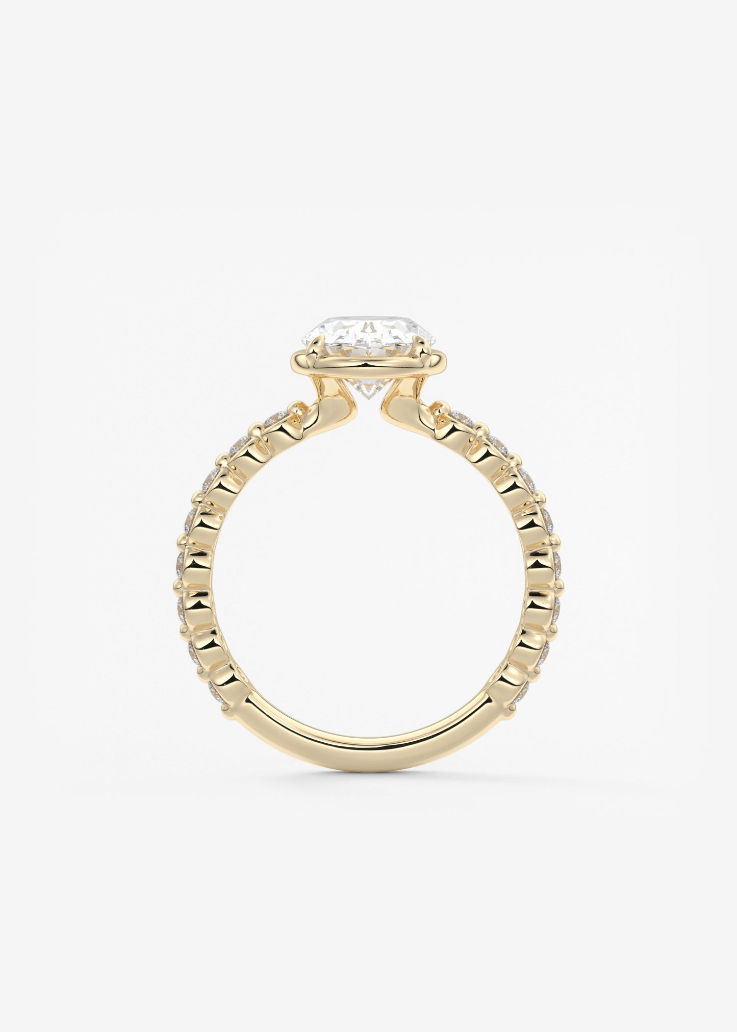 Oval Solitaire With Raised Basket Gallery Lab Grown Diamond Engagement Ring