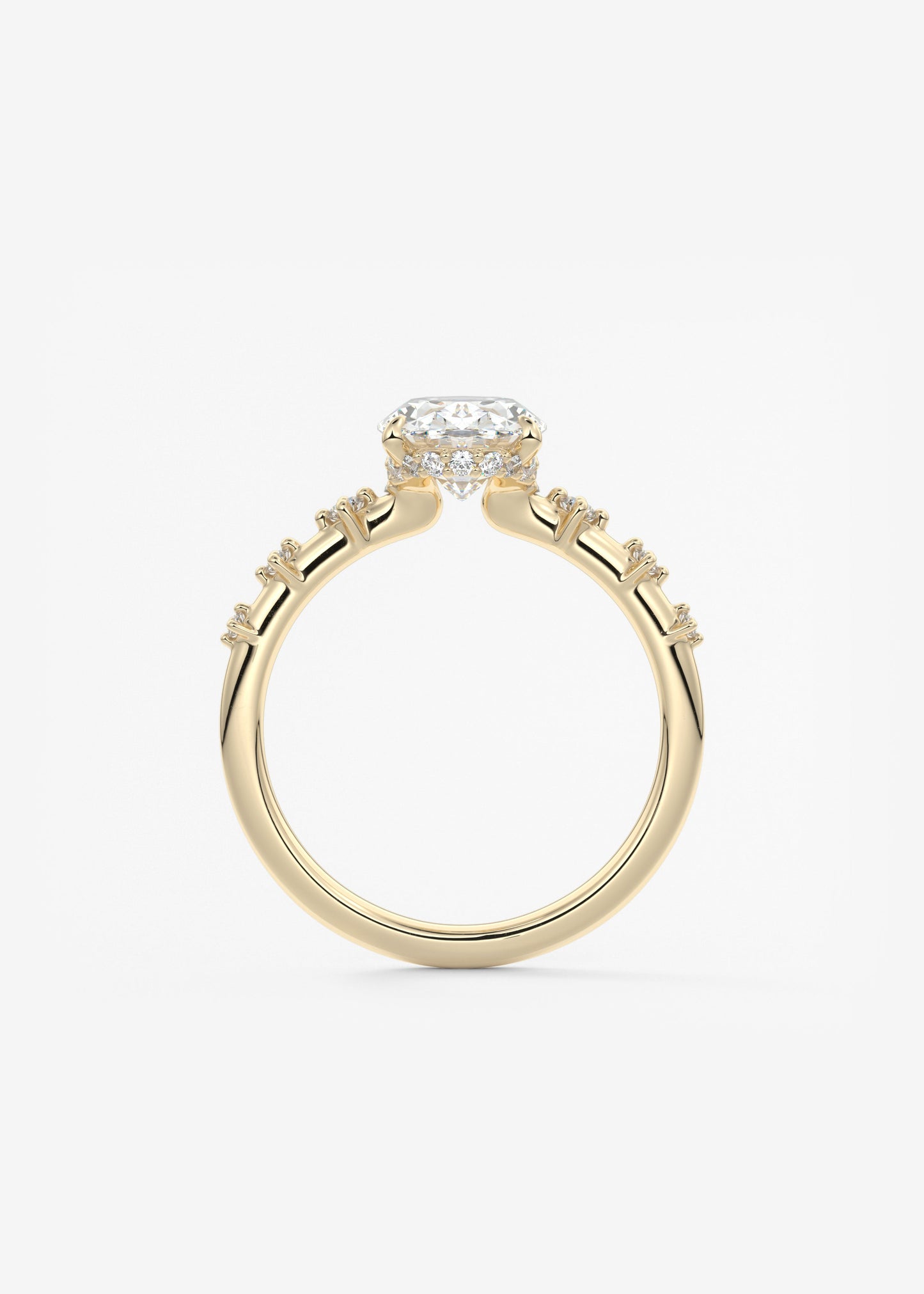 Oval Solitaire With Raised Basket Gallery Lab Grown Diamond Engagement Ring