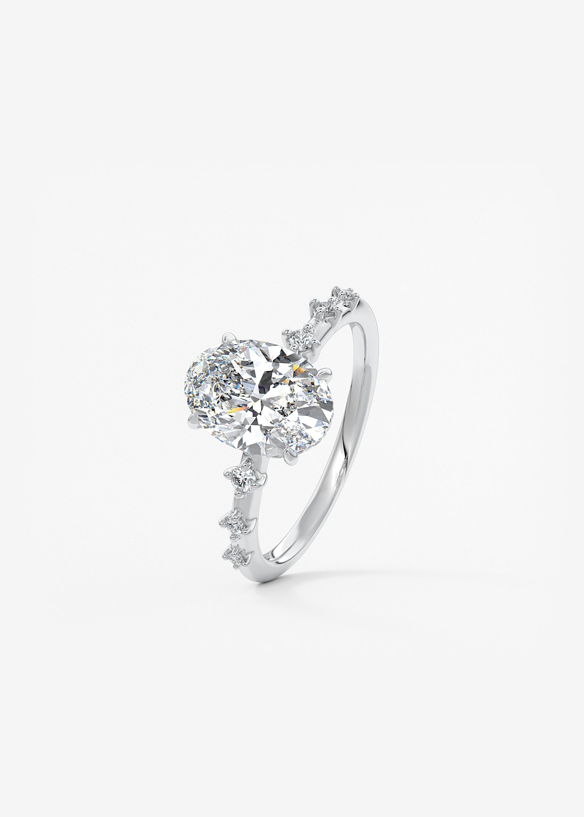 Oval Solitaire With Raised Basket Gallery Lab Grown Diamond Engagement Ring