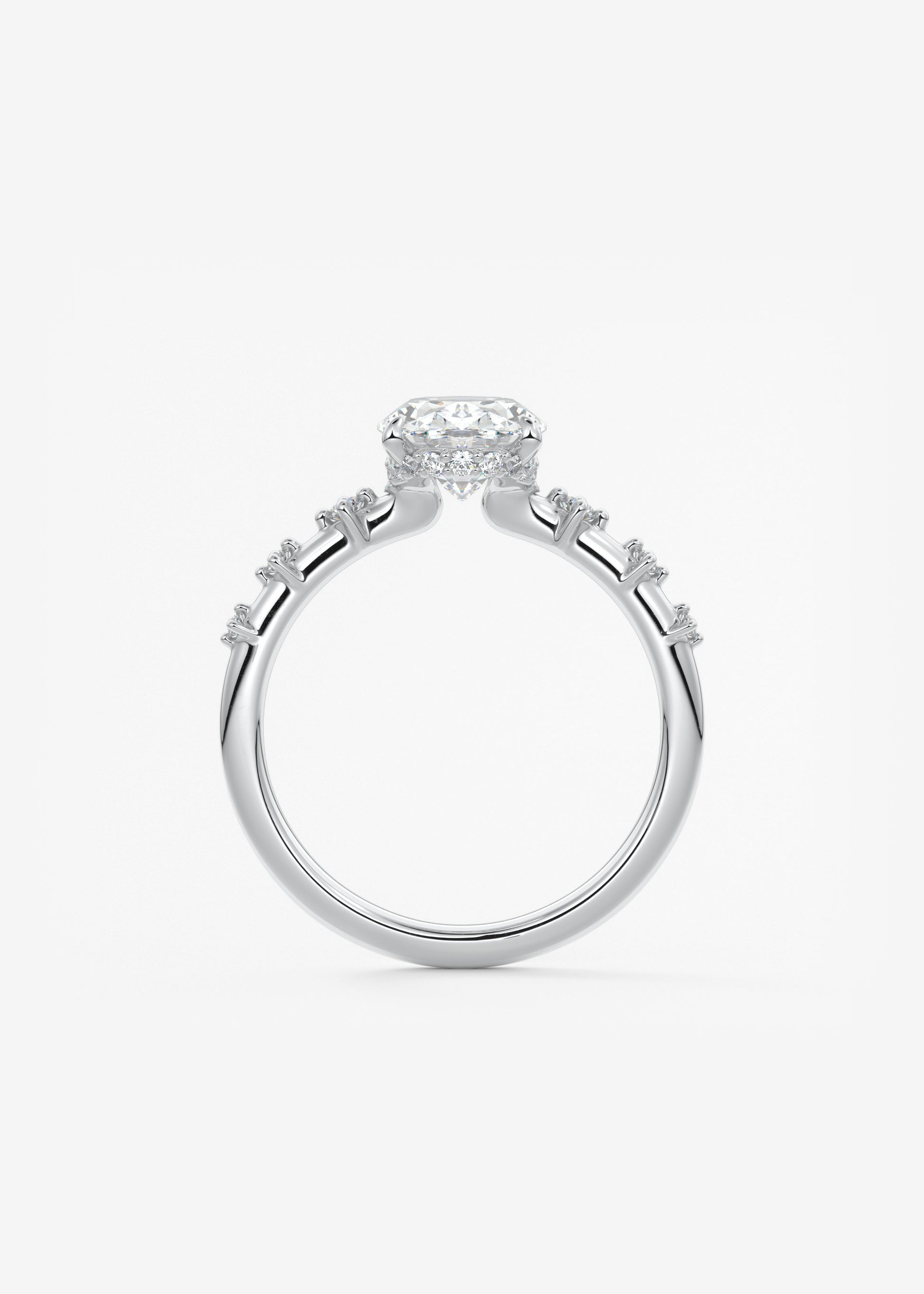 Oval Solitaire With Raised Basket Gallery Lab Grown Diamond Engagement Ring