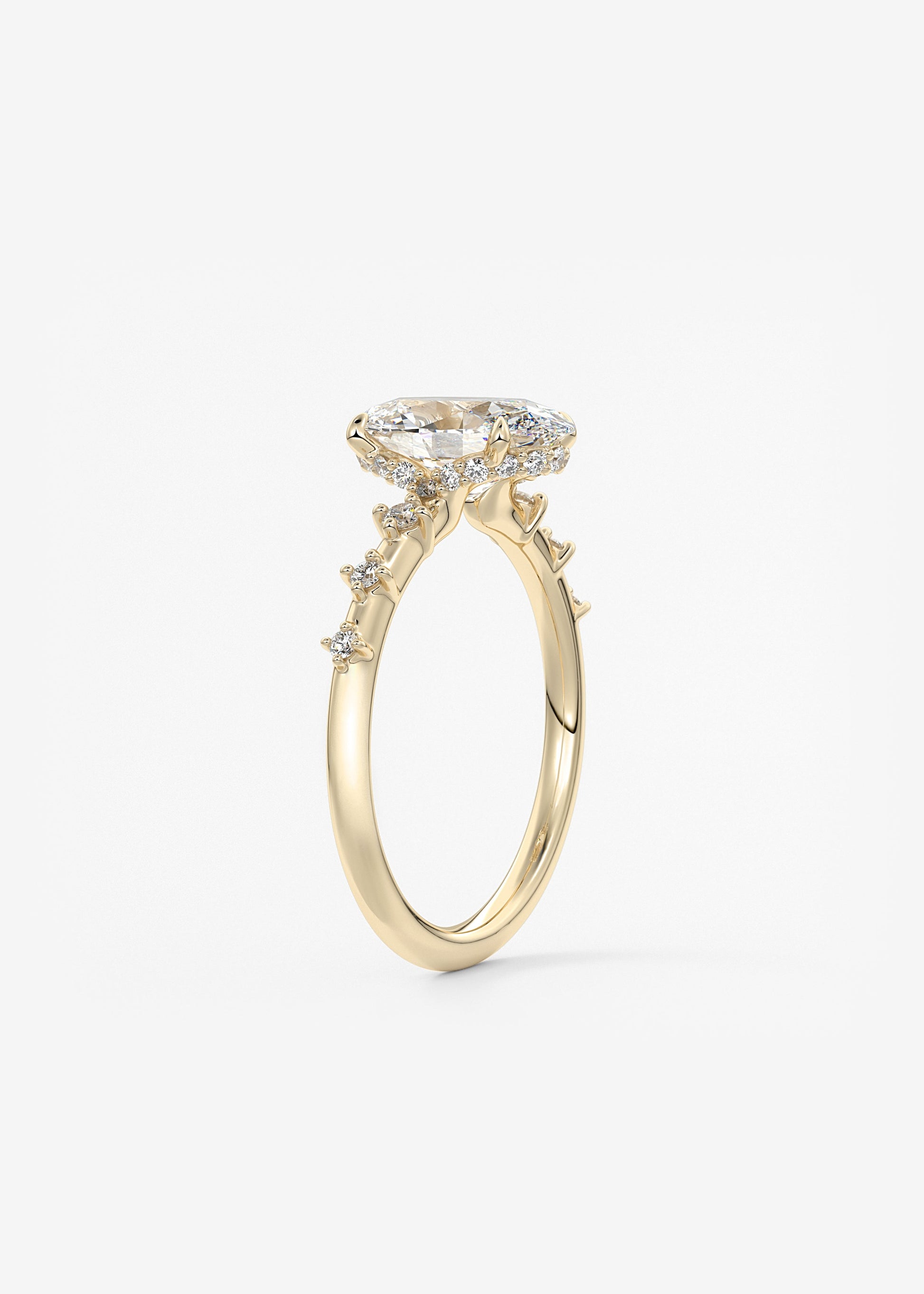 Oval Solitaire With Raised Basket Gallery Lab Grown Diamond Engagement Ring