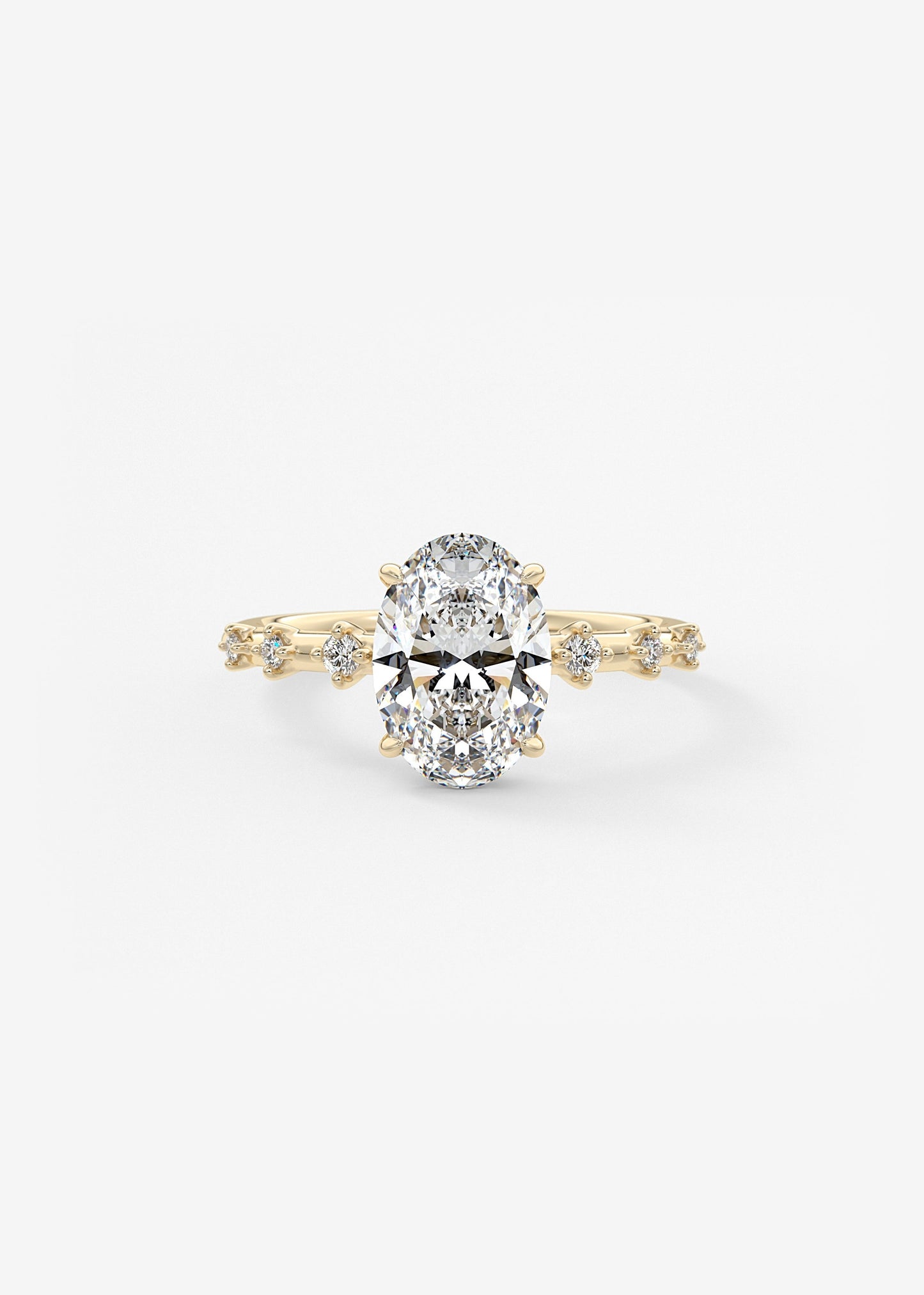 Oval Solitaire With Raised Basket Gallery Lab Grown Diamond Engagement Ring