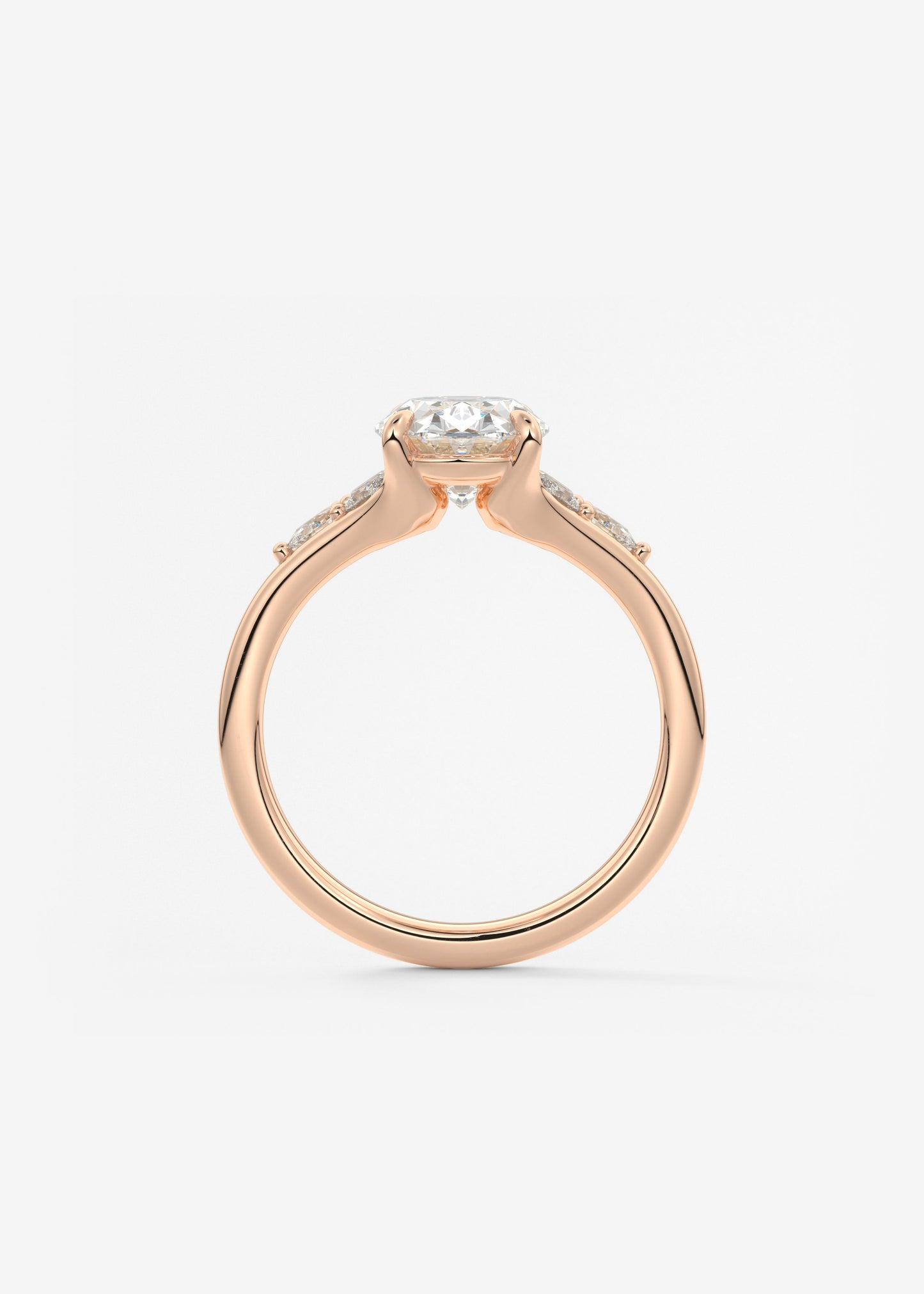 Oval Solitaire With Raised Basket Gallery Lab Grown Diamond Engagement Ring