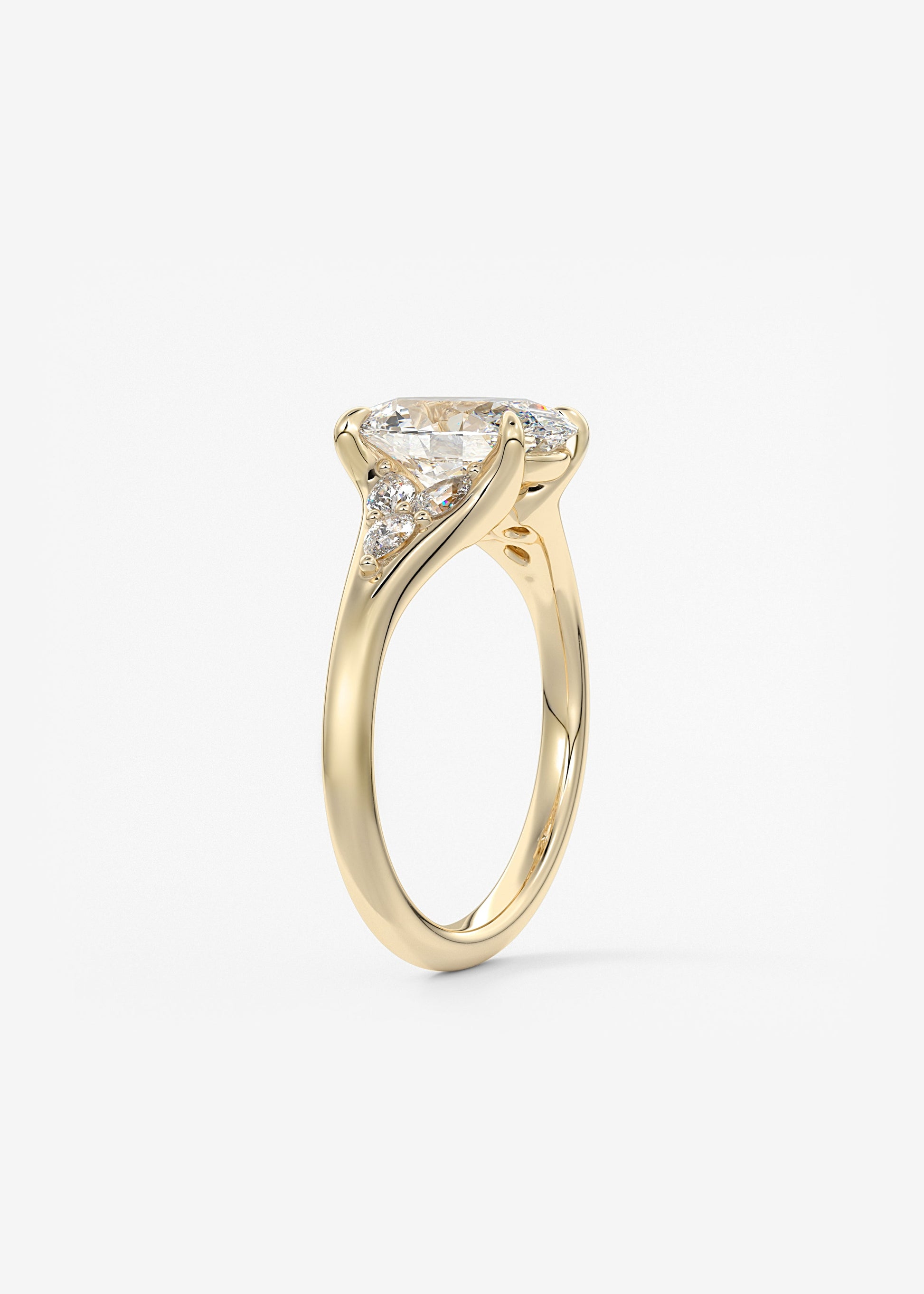 Oval Solitaire With Raised Basket Gallery Lab Grown Diamond Engagement Ring