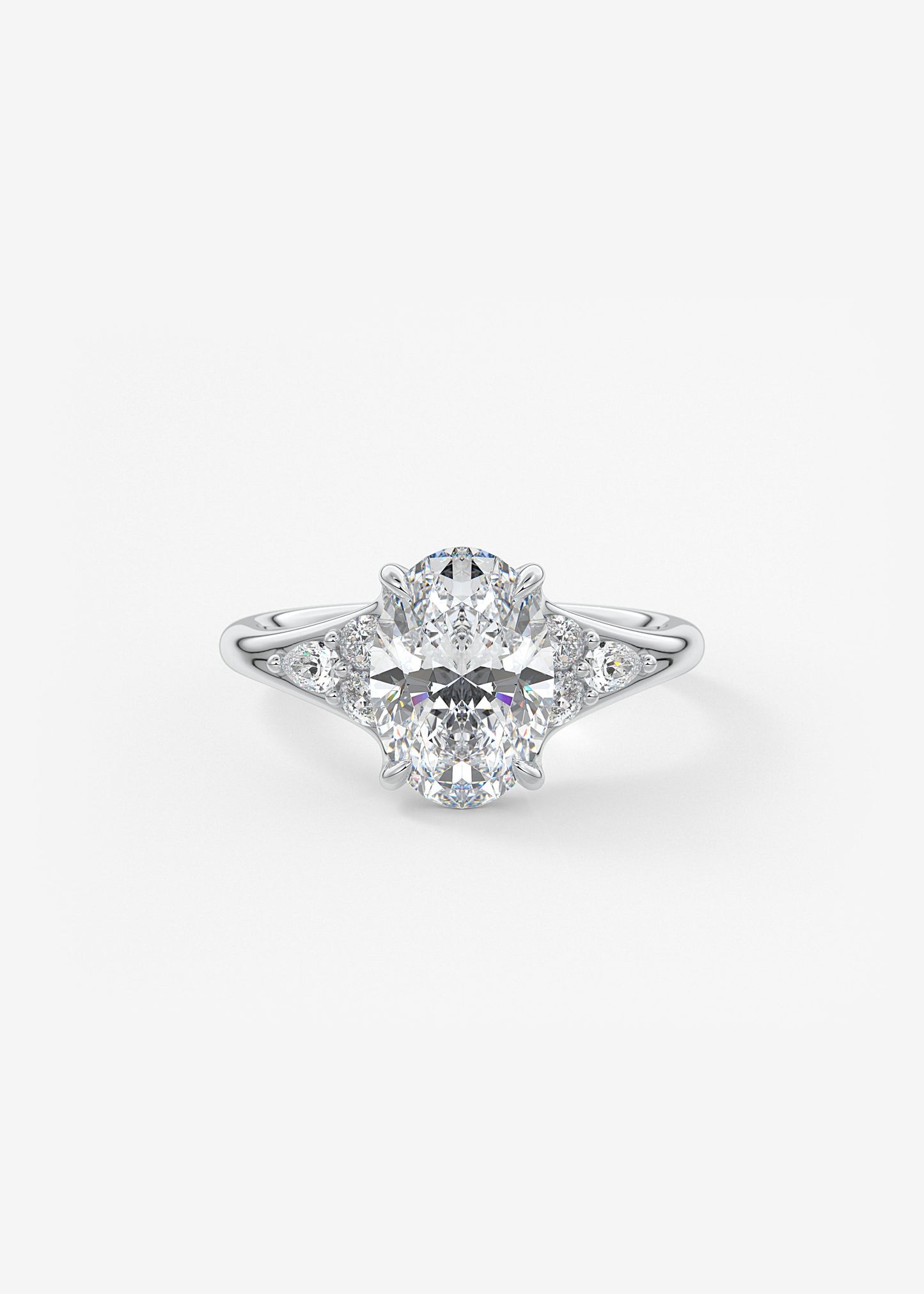 Oval Solitaire With Raised Basket Gallery Lab Grown Diamond Engagement Ring